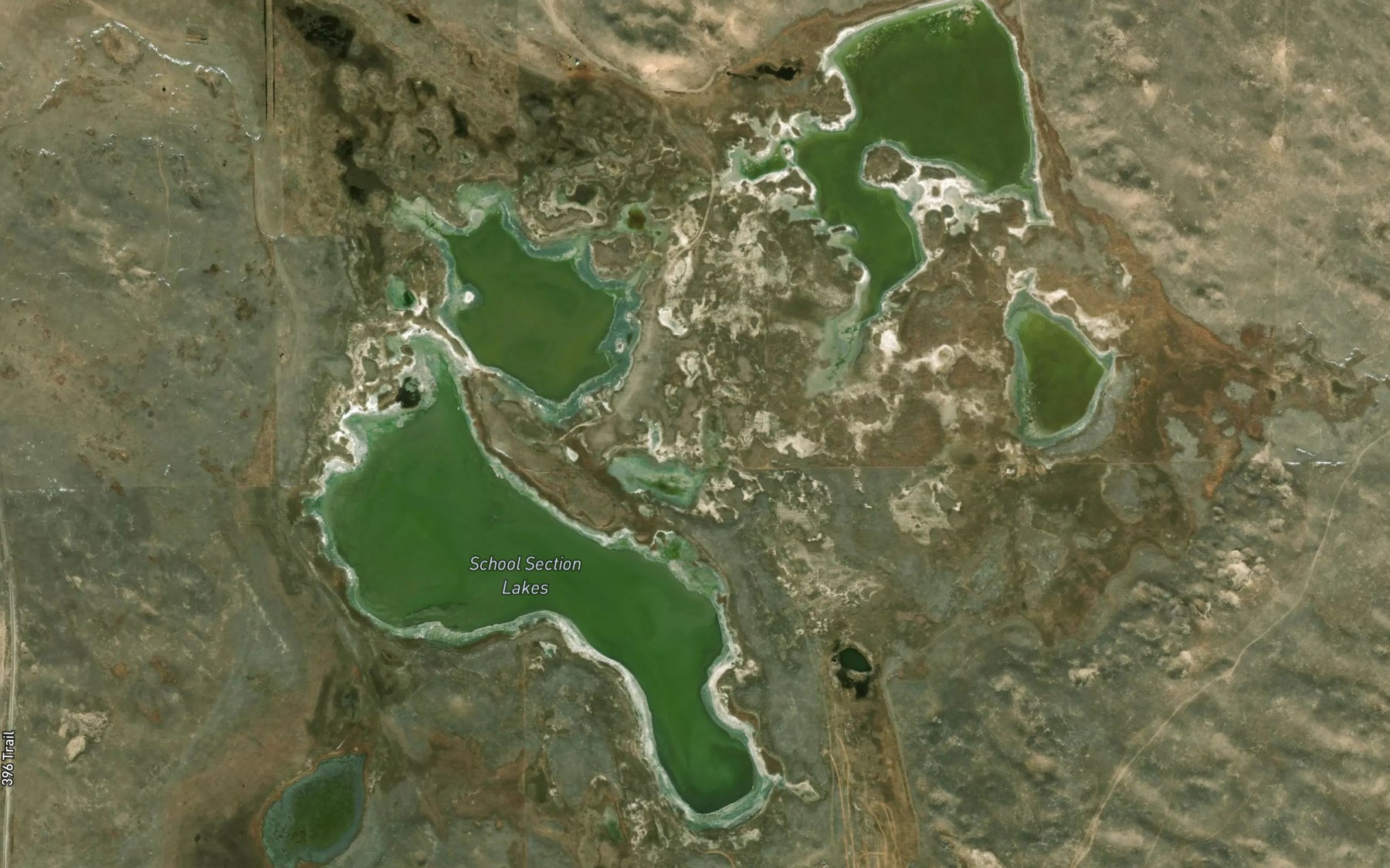 Satellite map of the School Section Lakes