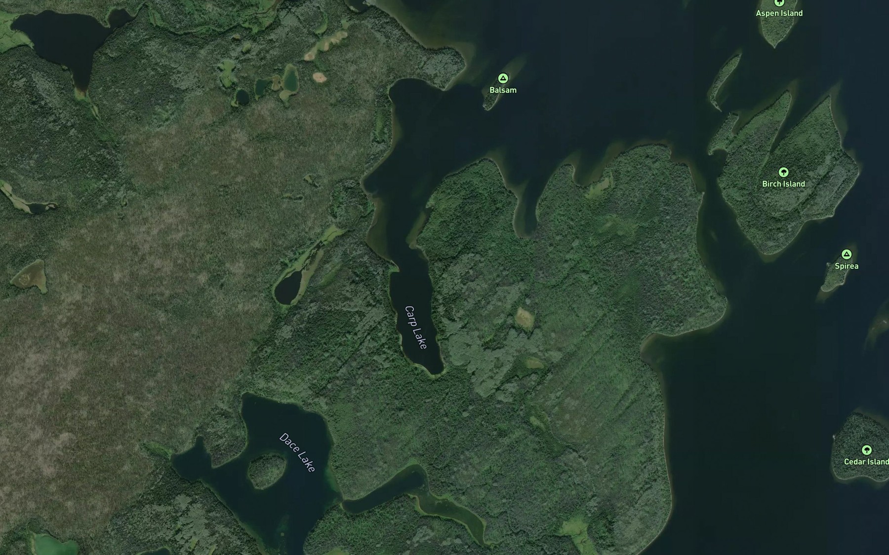 Satellite map of the Drumlin Bay