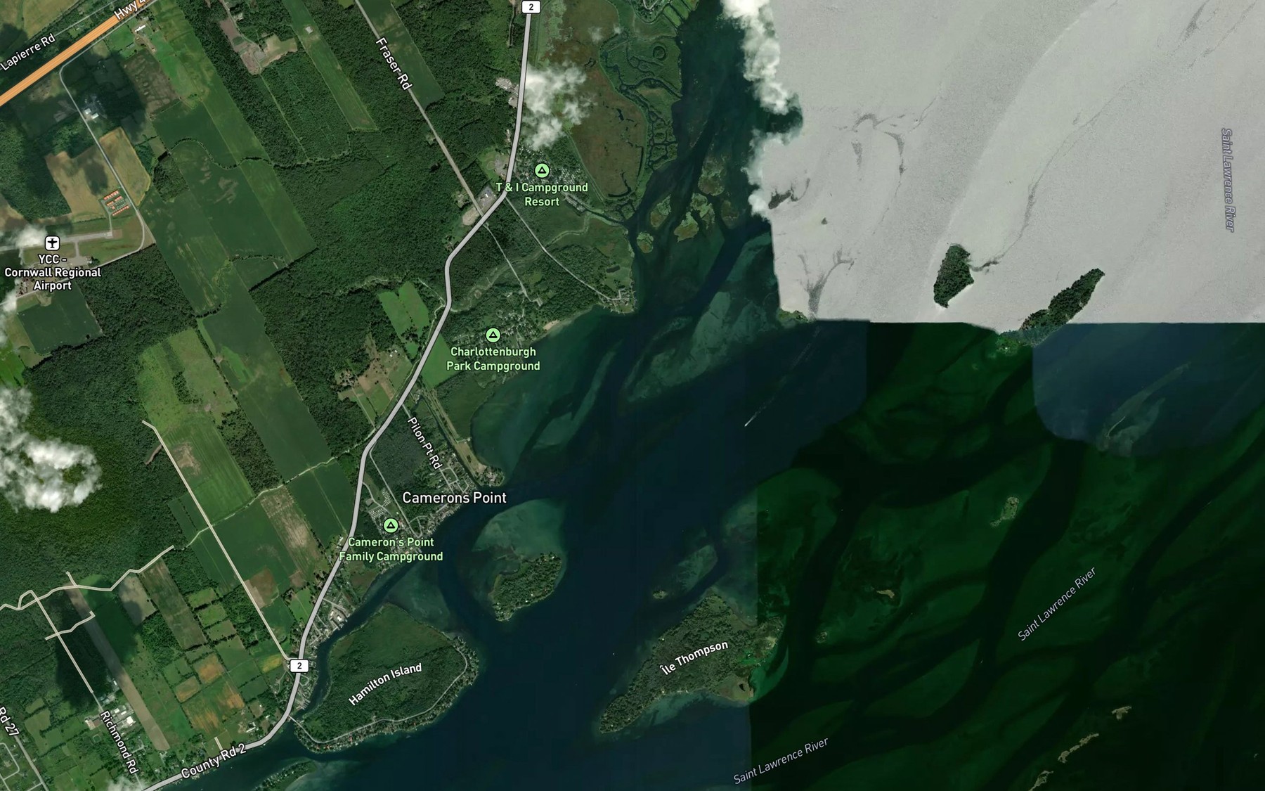 Satellite map of the Fraser Creek