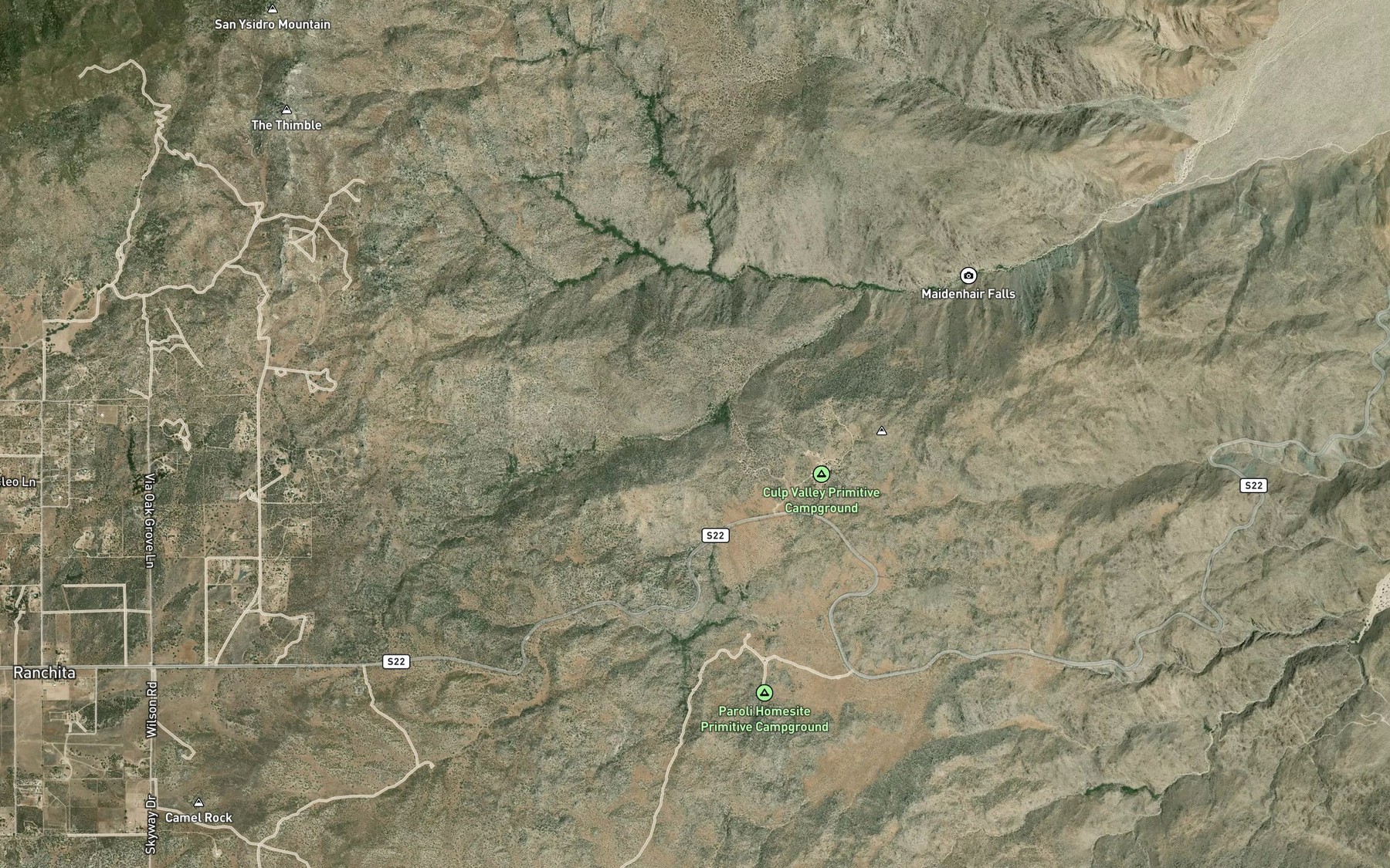 Satellite map of the Pena Spring