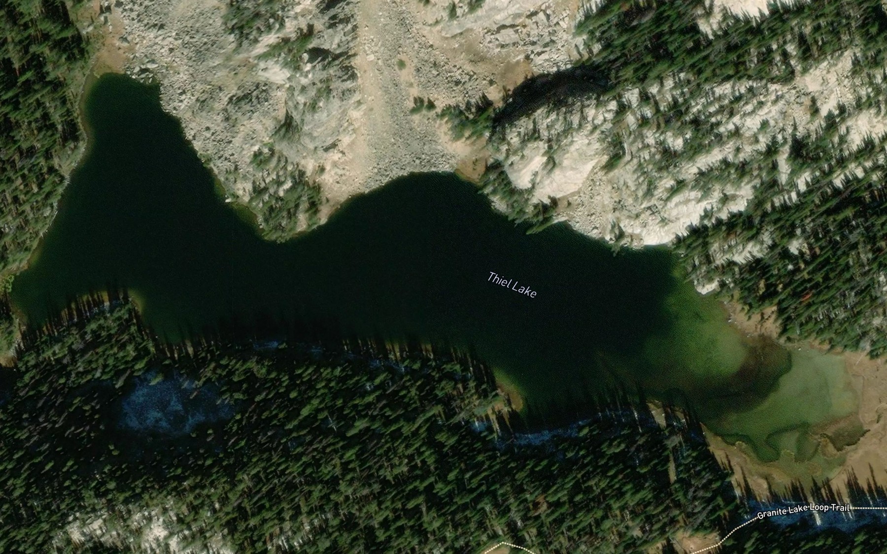 Satellite map of the Thiel Lake