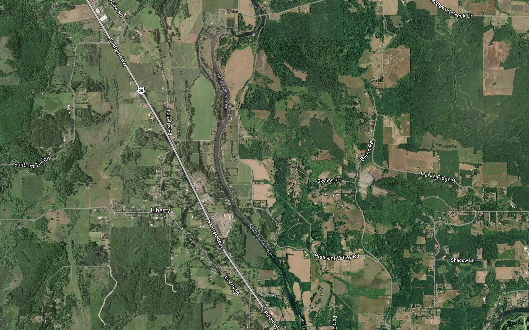 Satellite map of the Rickmans Pond
