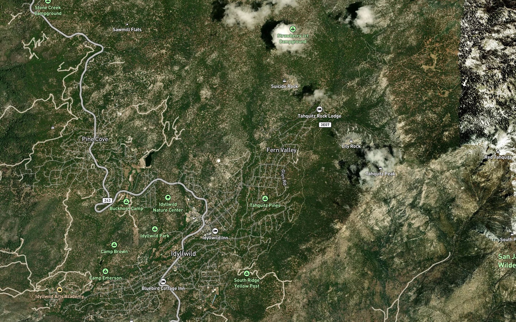 Satellite map of the Marion Creek