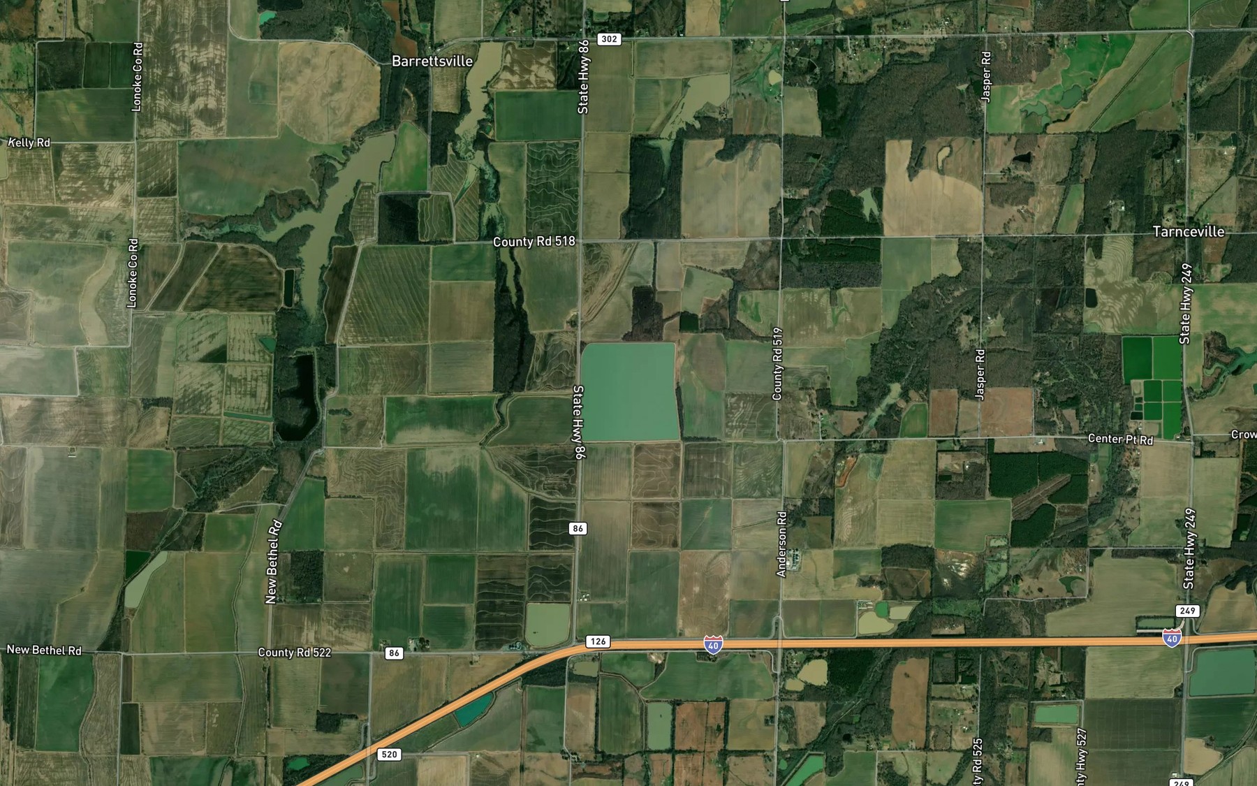 Satellite map of the Vaughts Reservoir