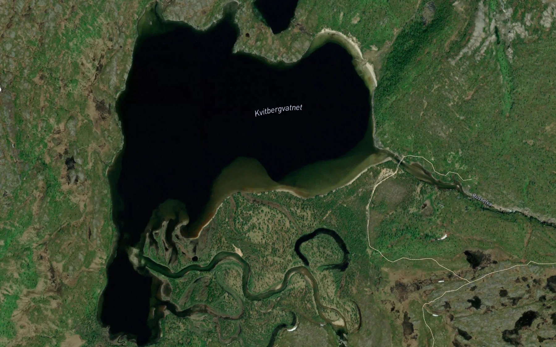 Satellite map of the Kvitbergvatnet