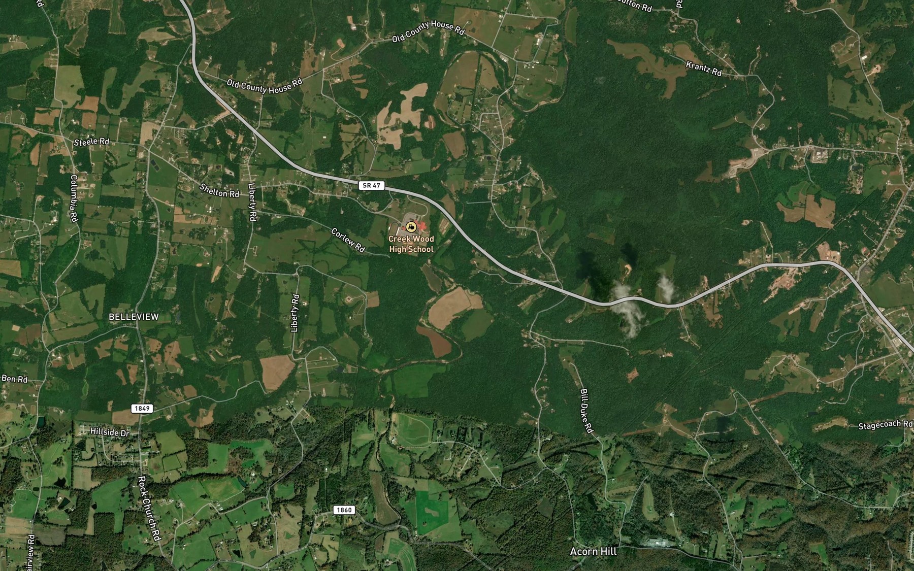 Satellite map of the Joslin Branch