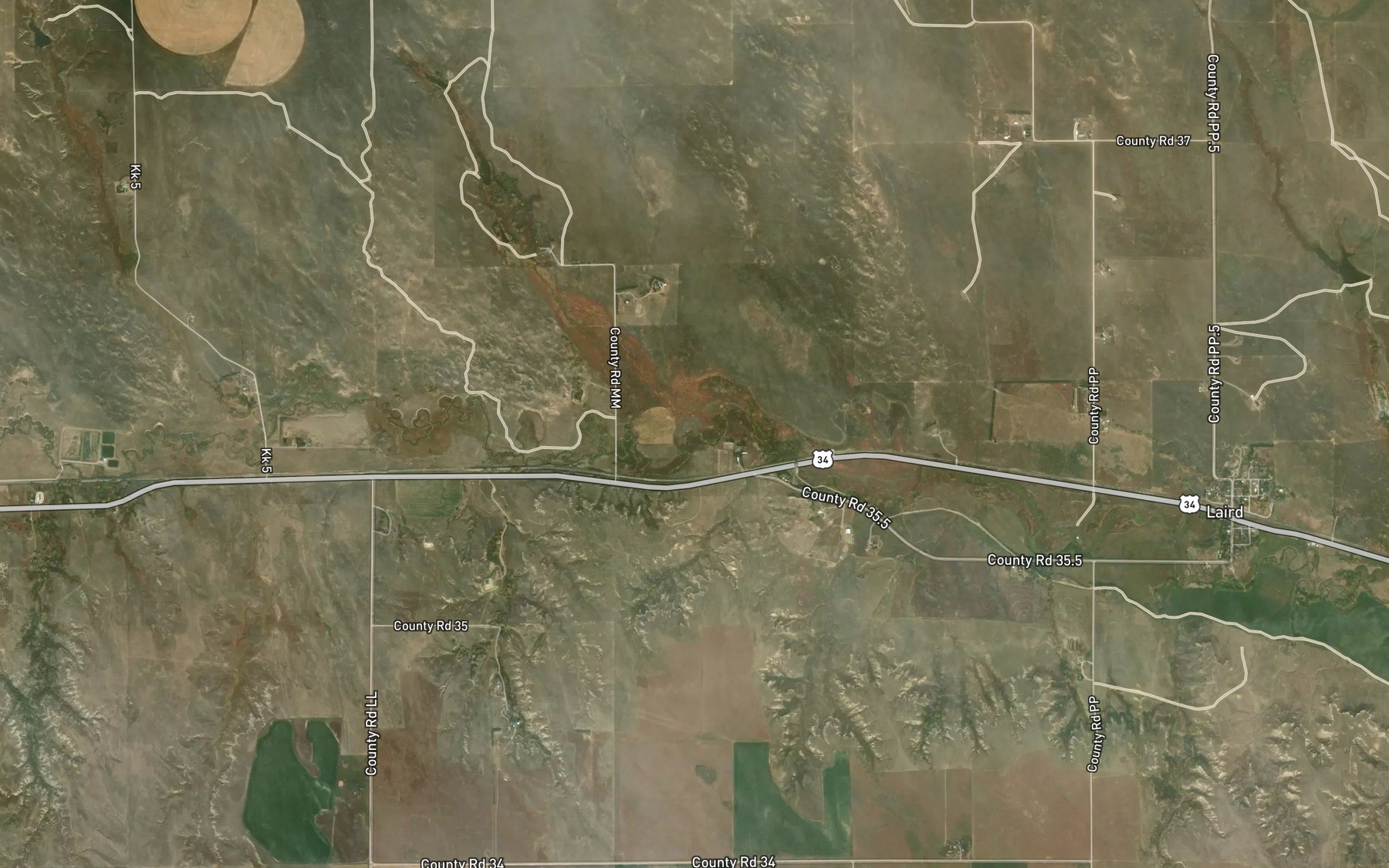 Satellite map of the Bloom Creek