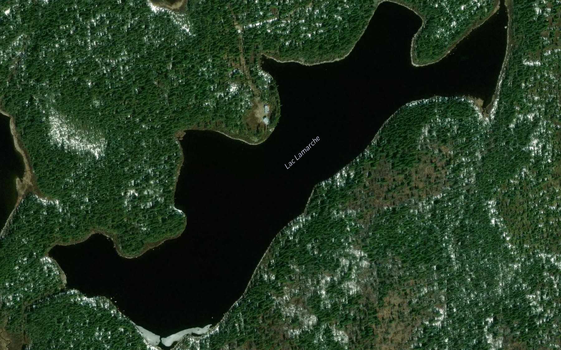Satellite map of the Lac Lamarche