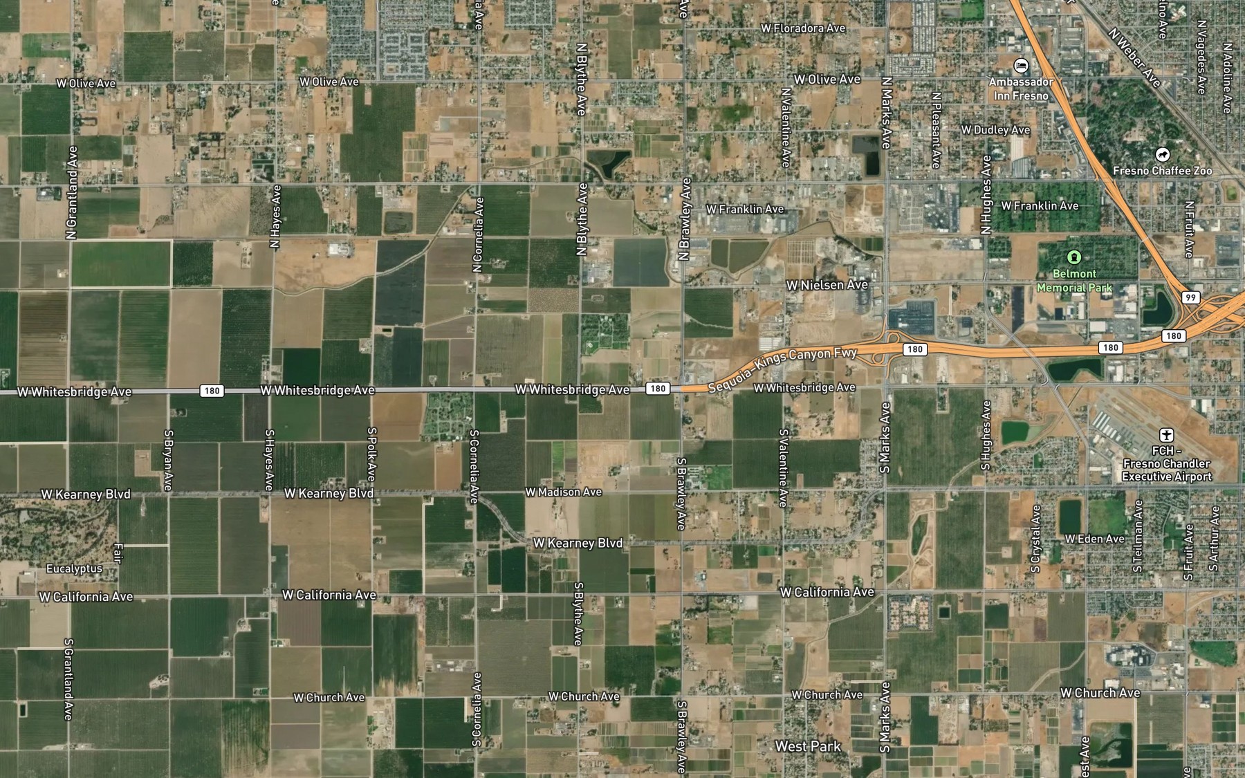 Satellite map of the Mortensen Ditch
