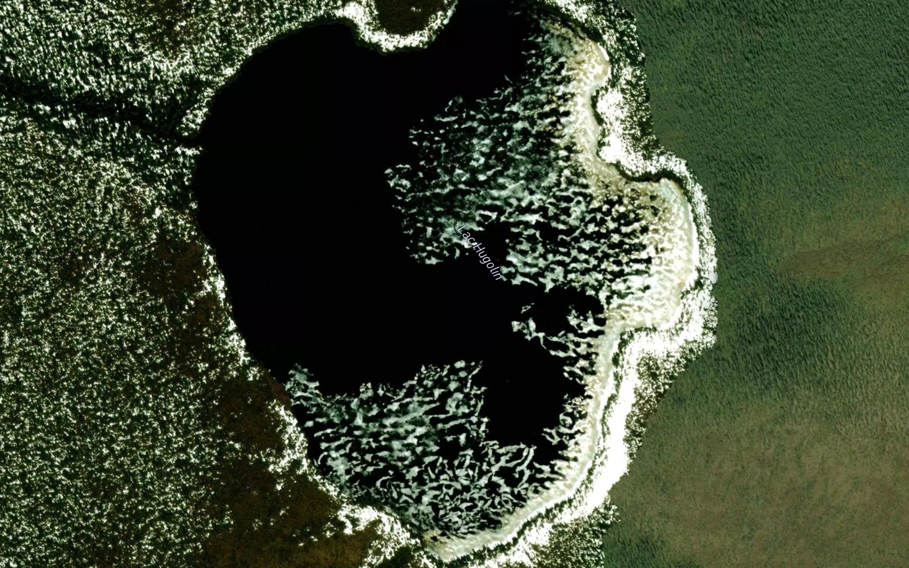 Satellite map of the Lac Hugolin