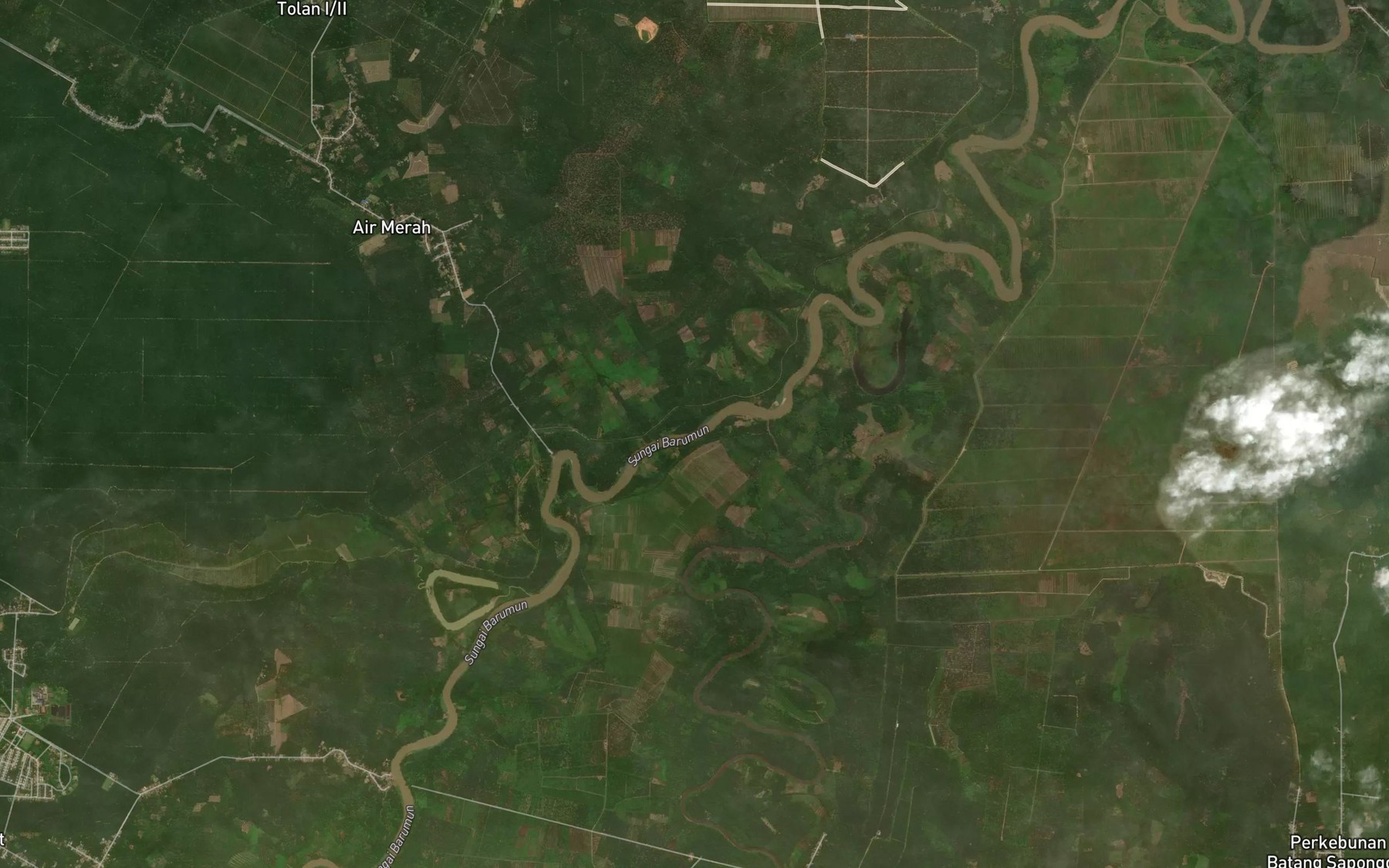 Satellite map of the Sungai Pinangawan