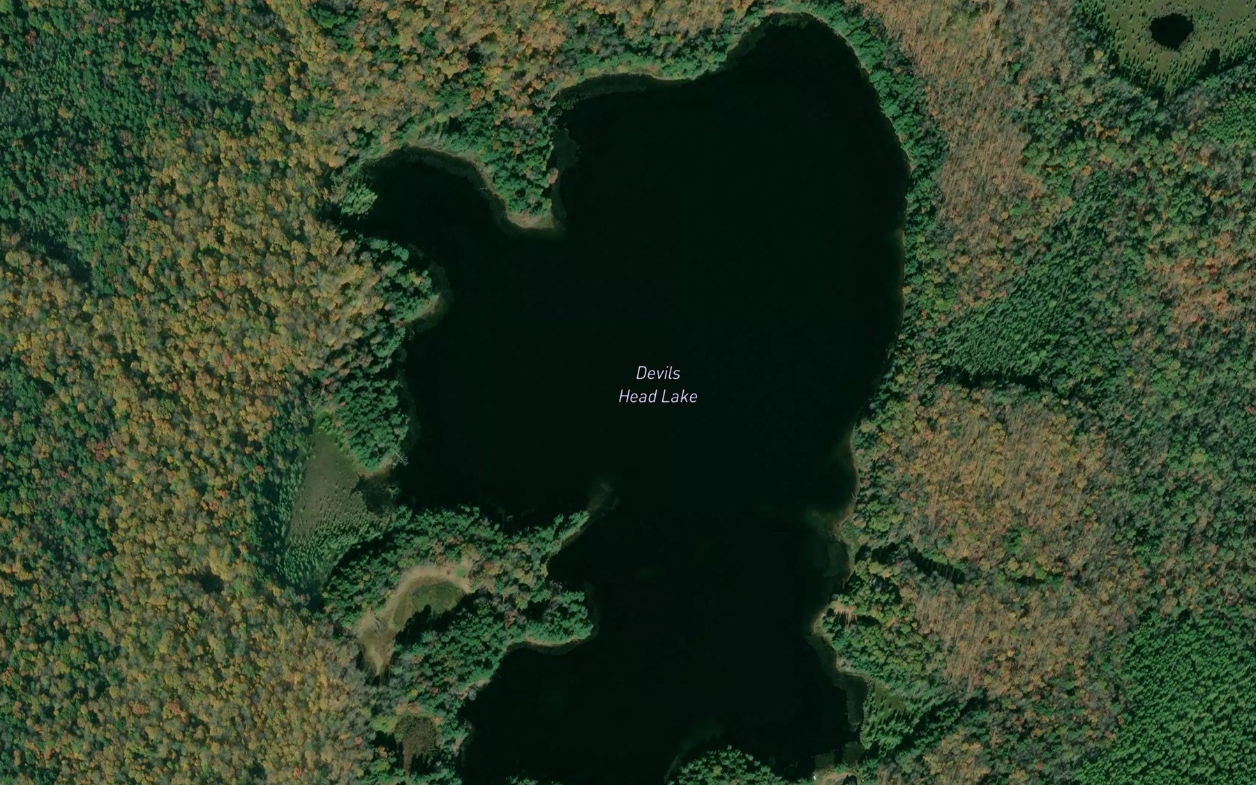 Satellite map of the Devils Head Lake