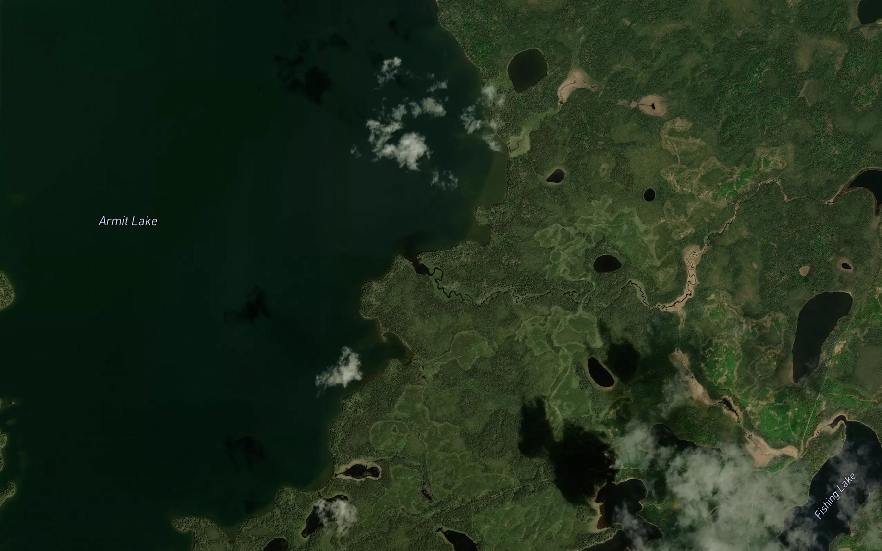 Satellite map of the Fishing Lake Creek