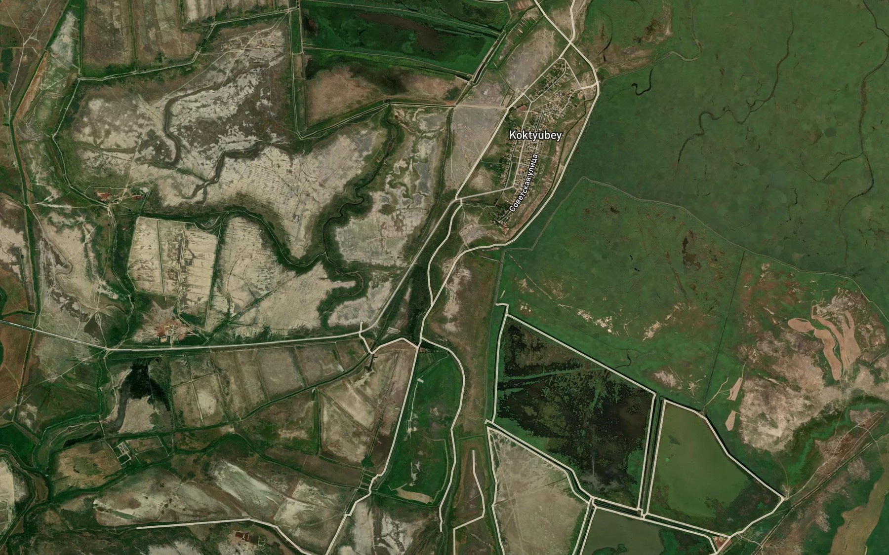 Satellite map of the Koktyubeyskiy Kanal
