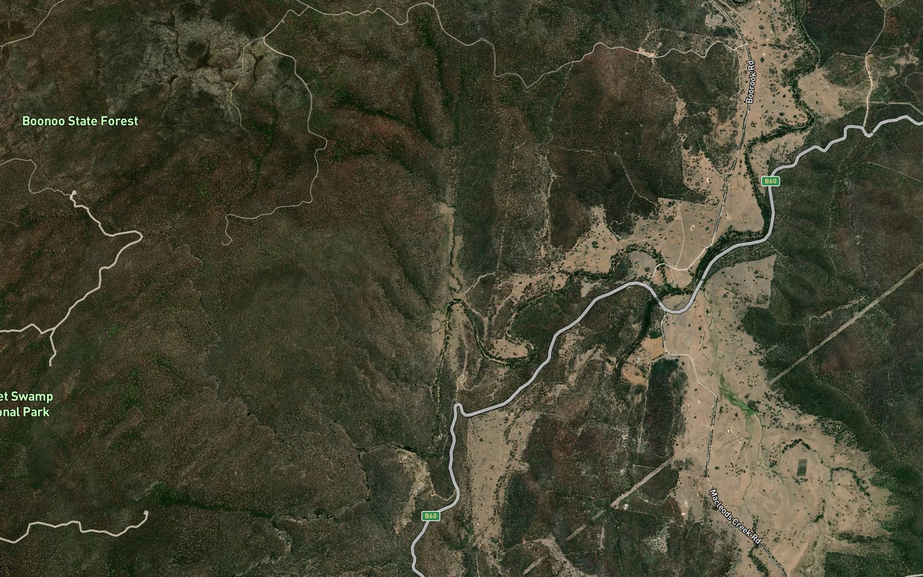 Satellite map of the Wattle Creek