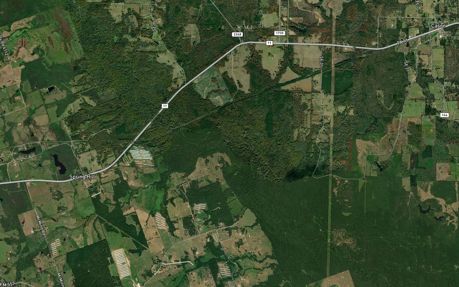 Satellite map of the Williamson Creek