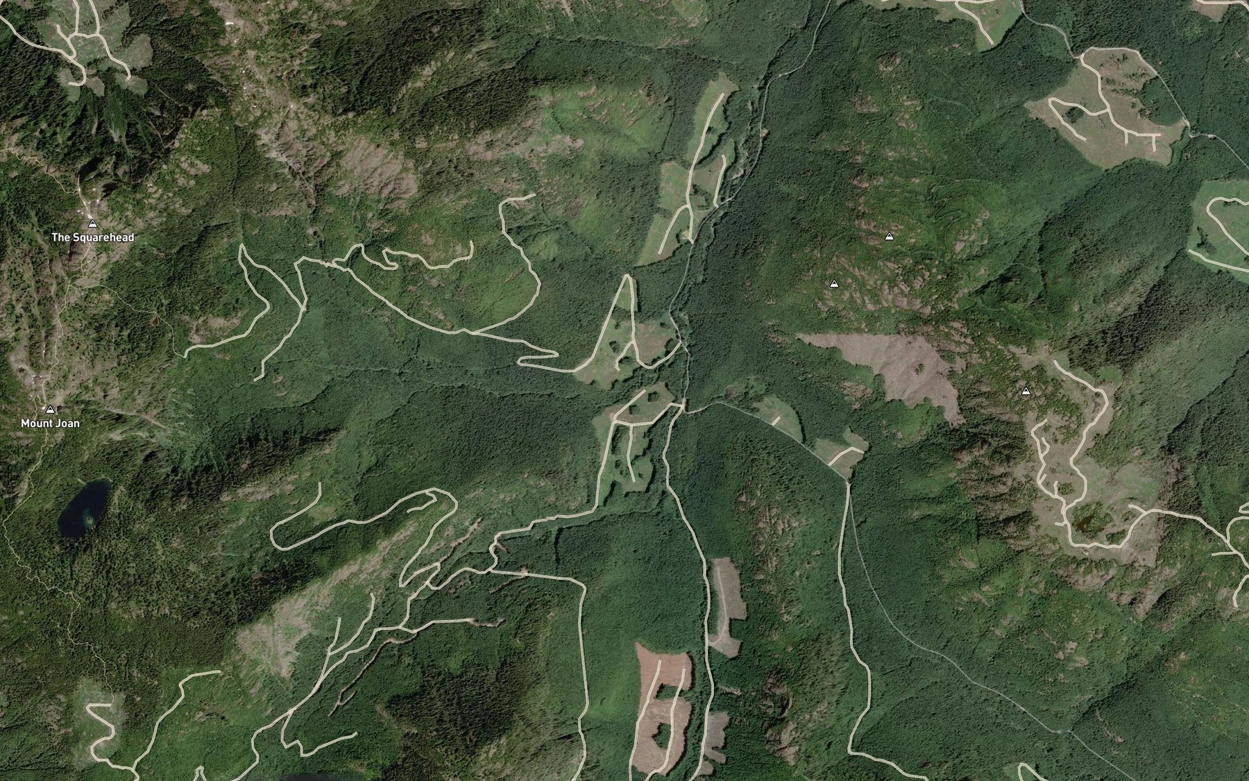 Satellite map of the Roaring Creek