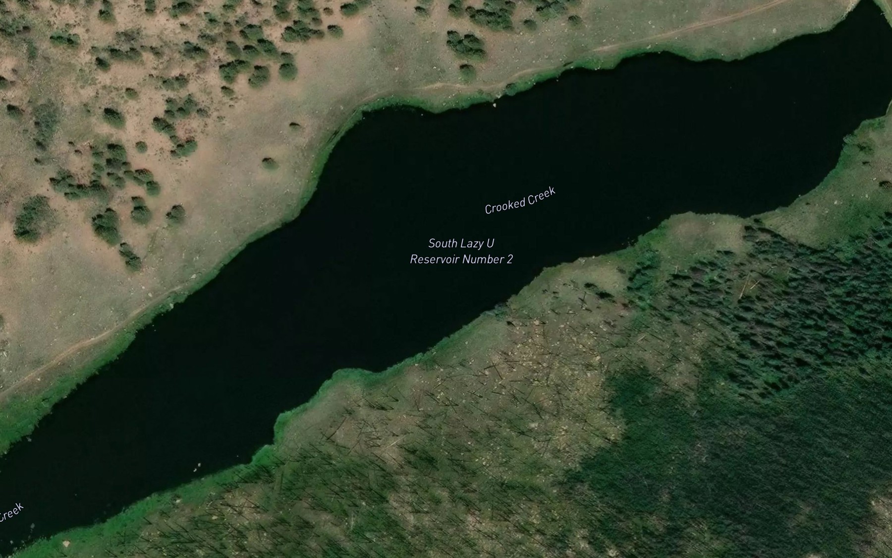 Satellite map of the S Lazy U Reservoirs