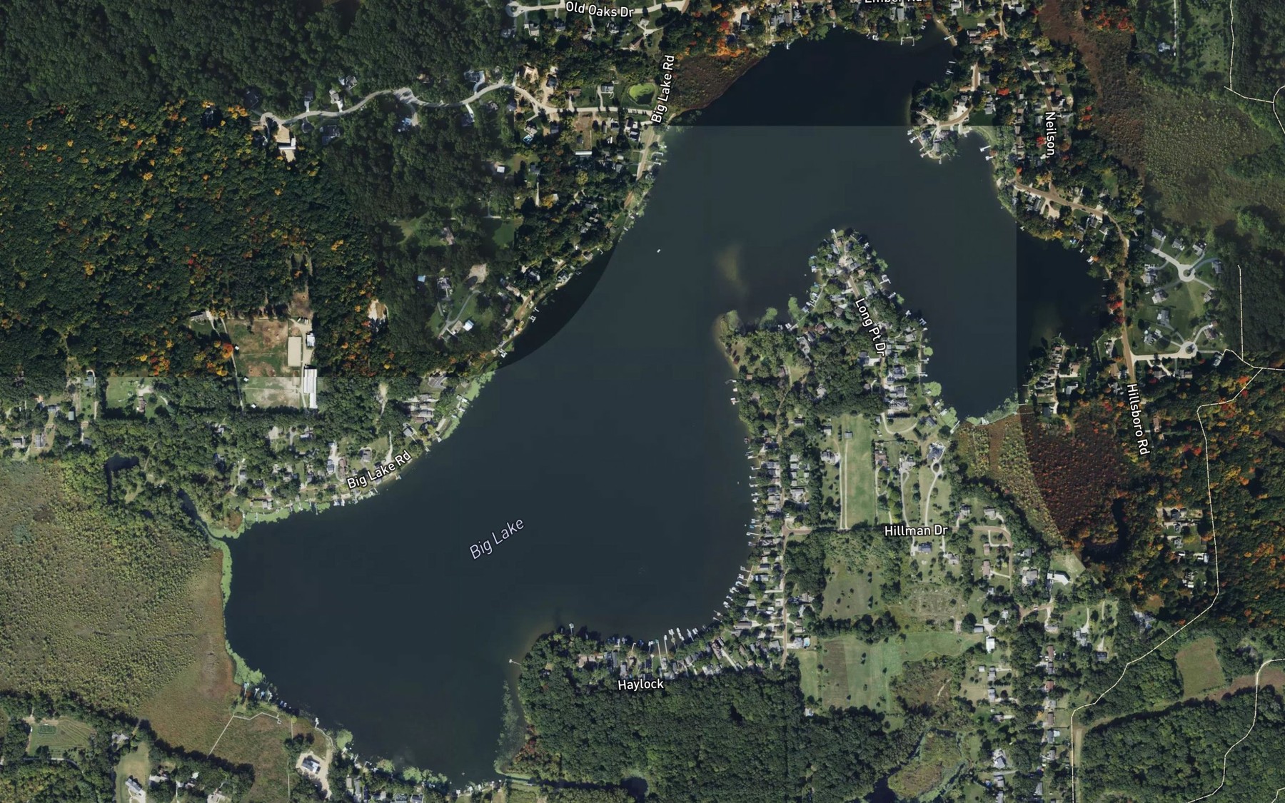 Satellite map of the Big Lake