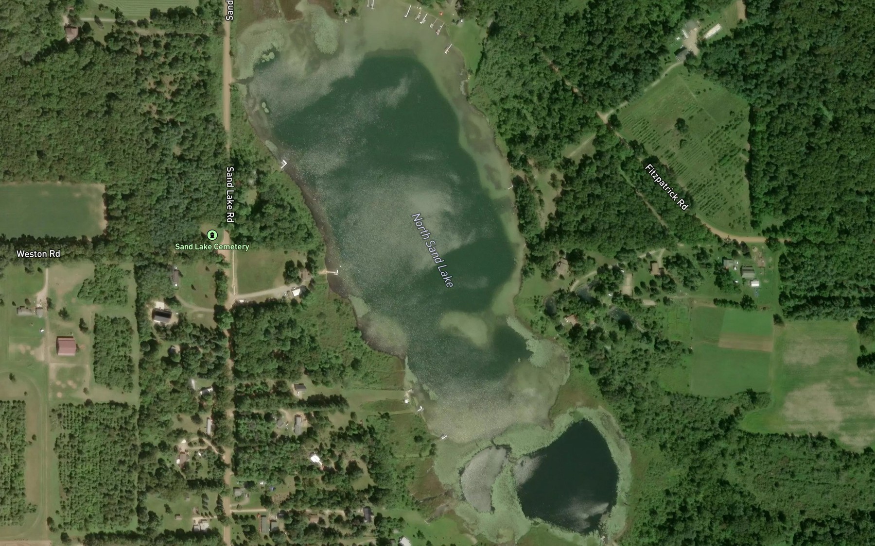 Satellite map of the North Sand Lake