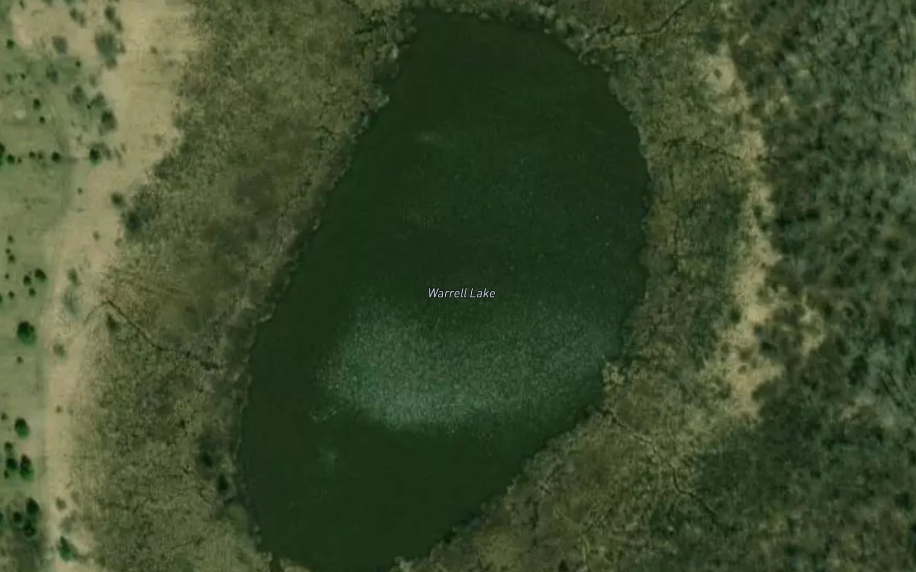 Satellite map of the Warrell Lake