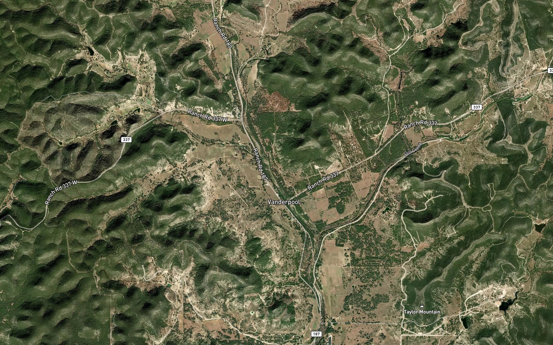Satellite map of the Jernigan Creek