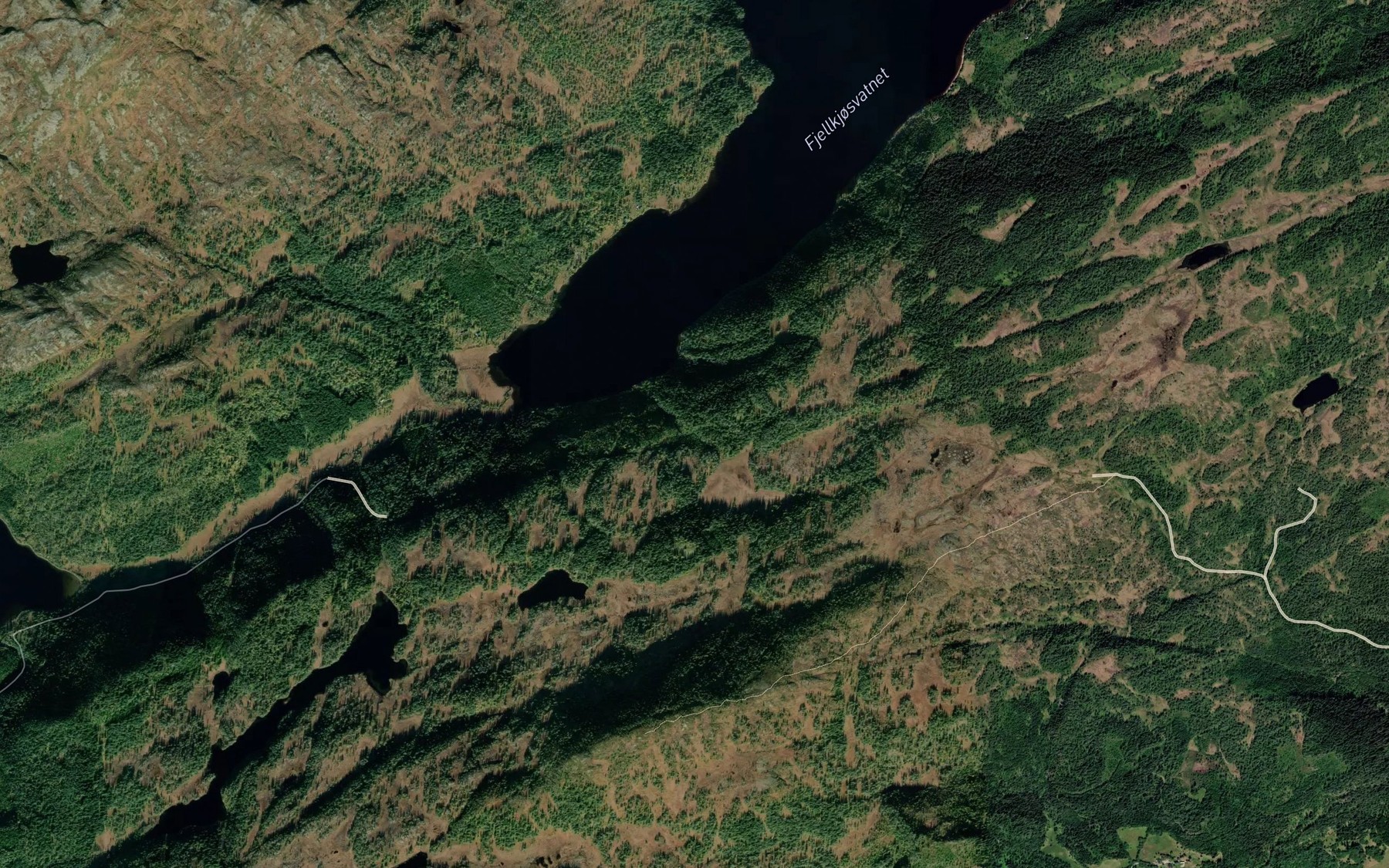 Satellite map of the Skjenaldsaeterbekken