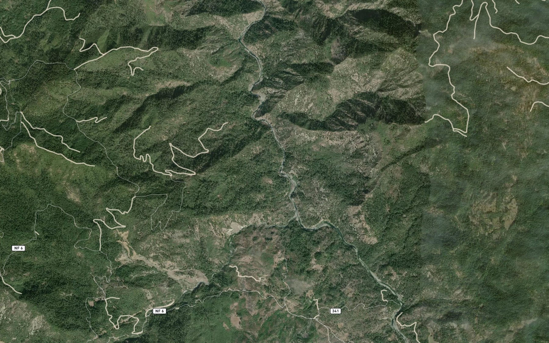 Satellite map of the Breckeen Creek