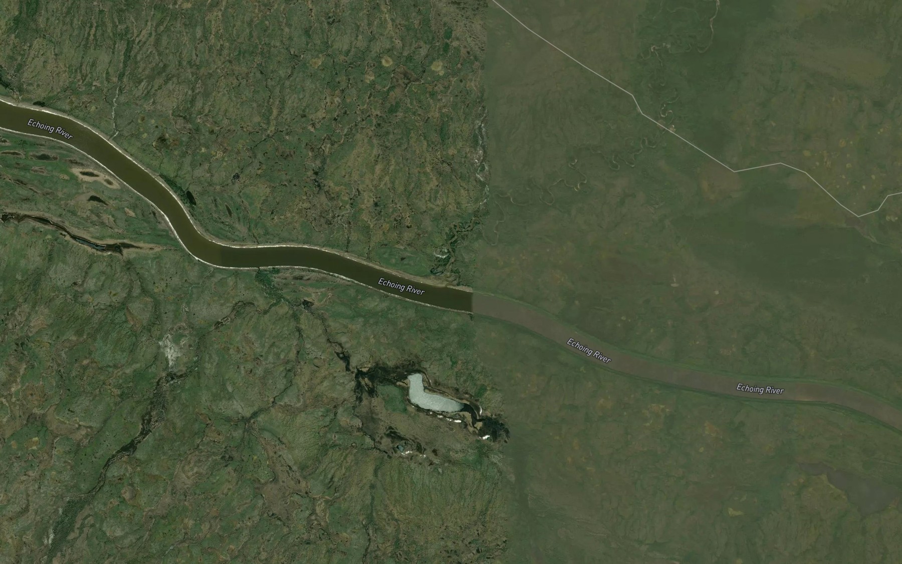 Satellite map of the Peckinow River