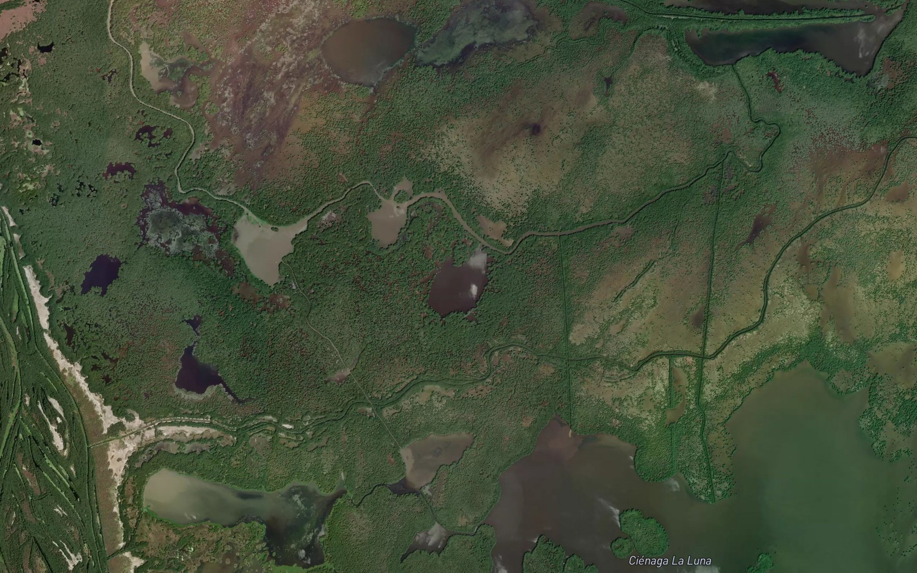 Satellite map of the Cienaga Pajaro