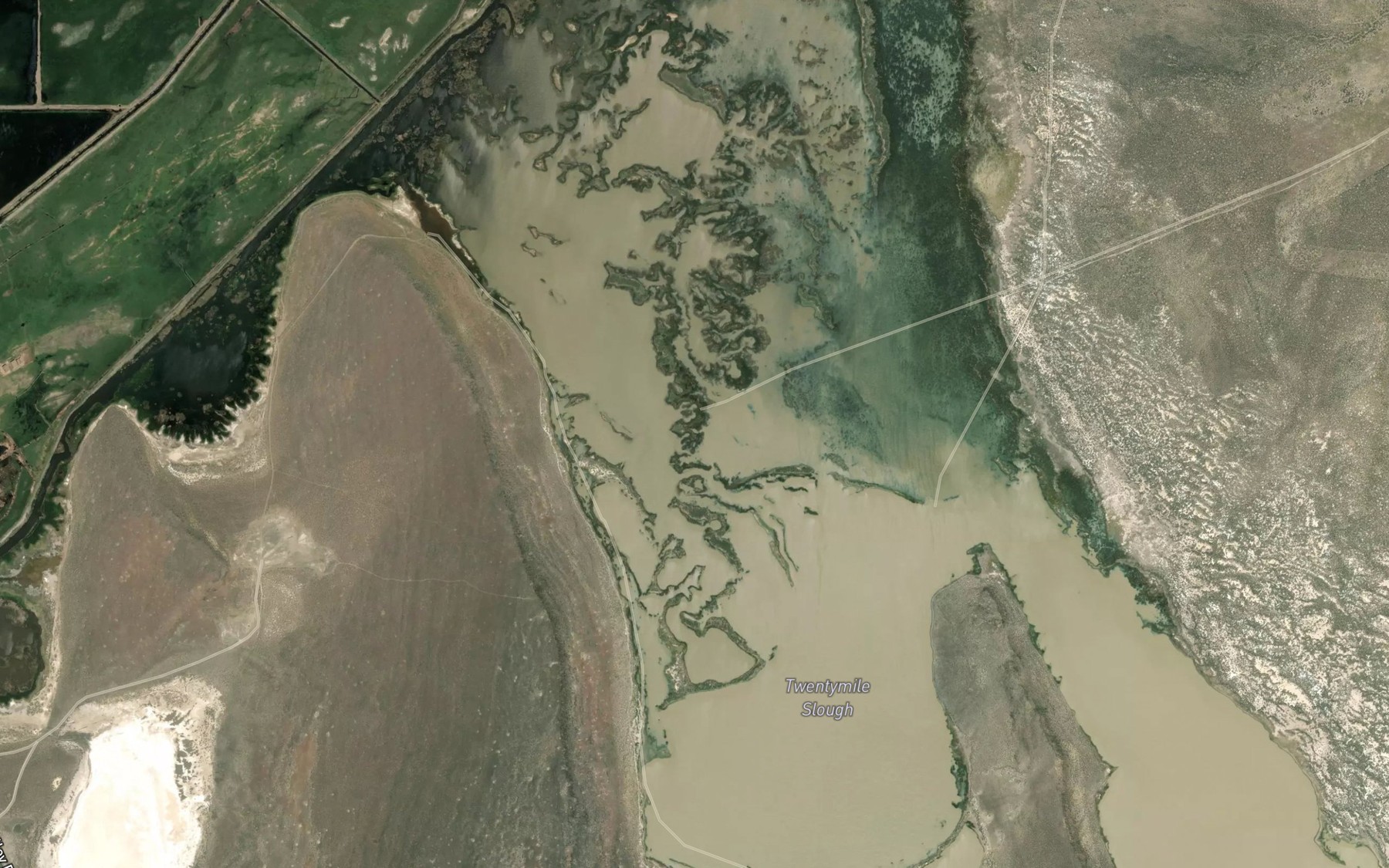 Satellite map of the Twentymile Slough