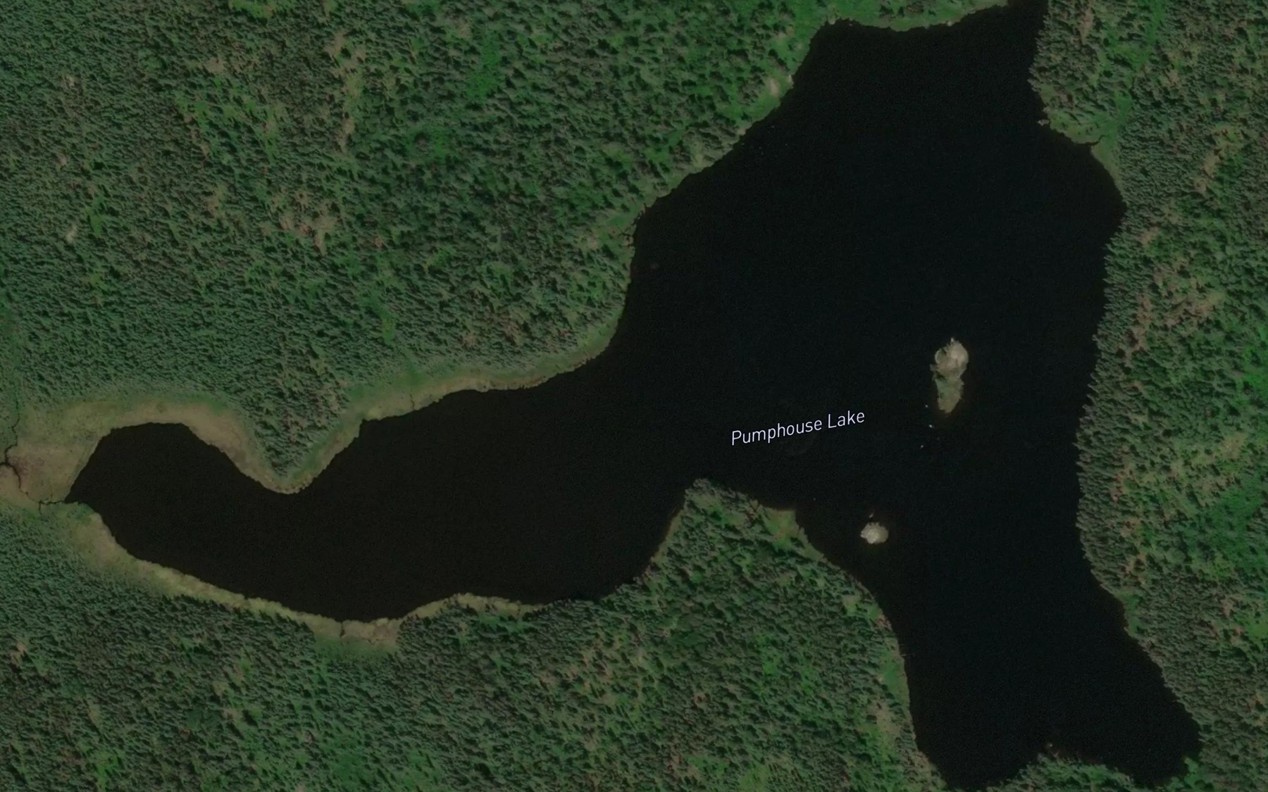 Satellite map of the Pumphouse Lake