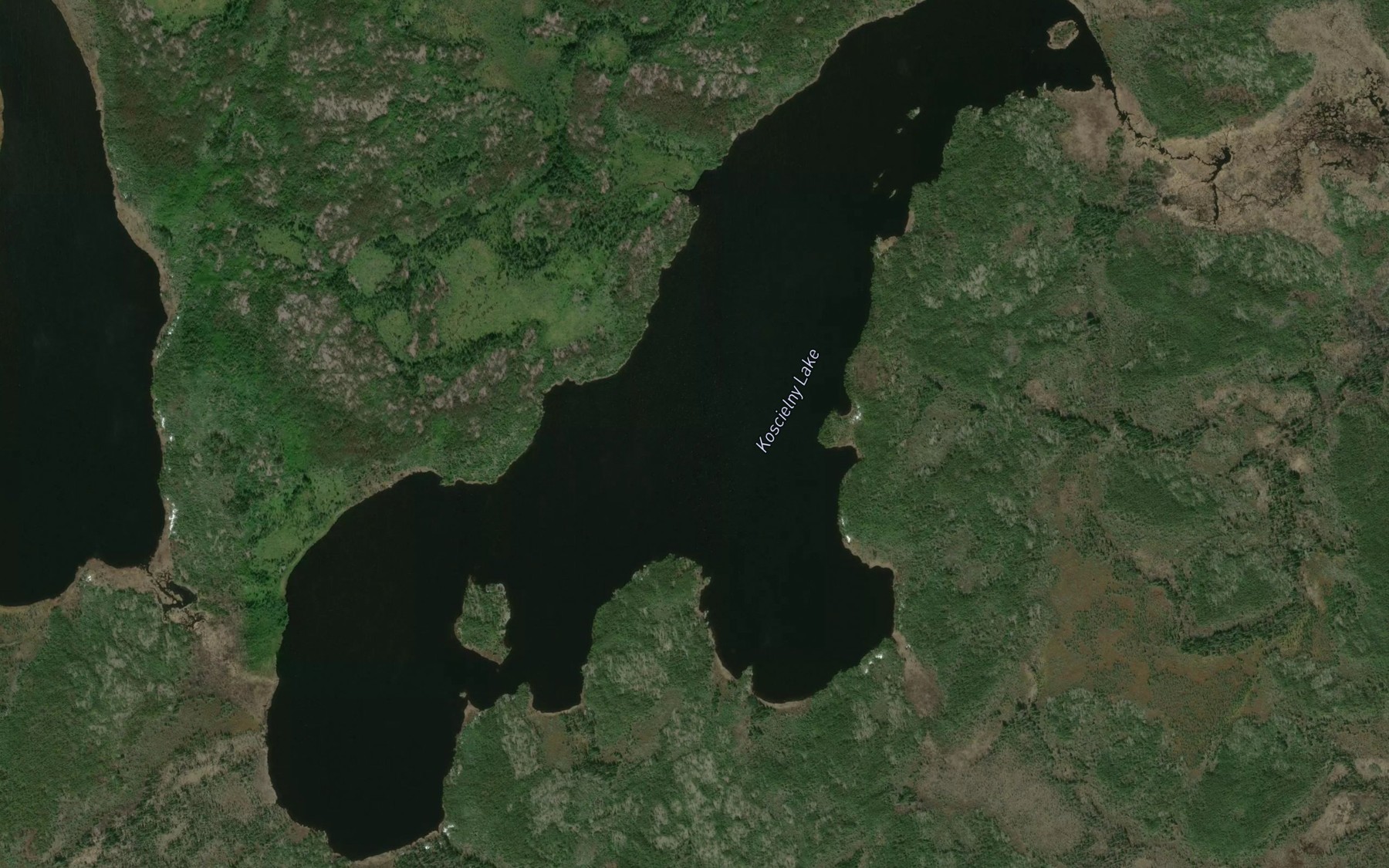 Satellite map of the Koscielny Lake