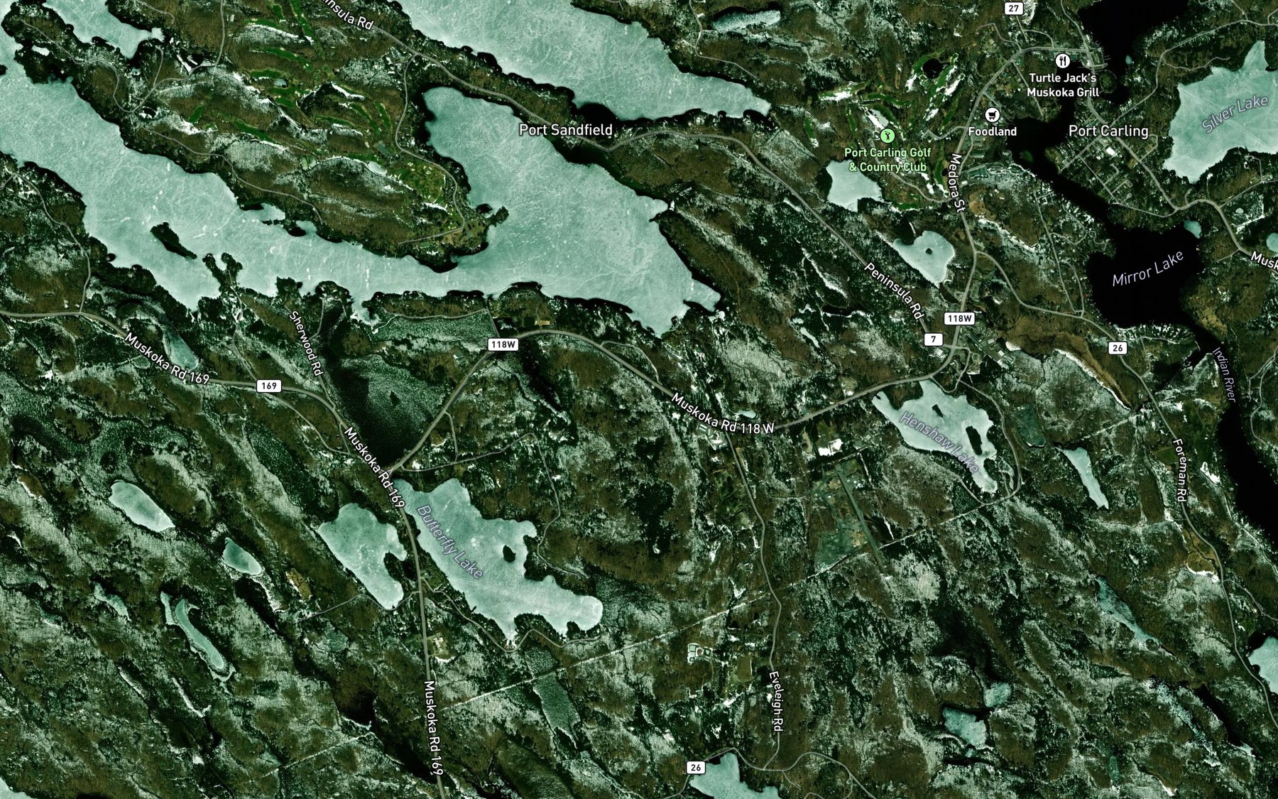 Satellite map of the Pinelands Bay
