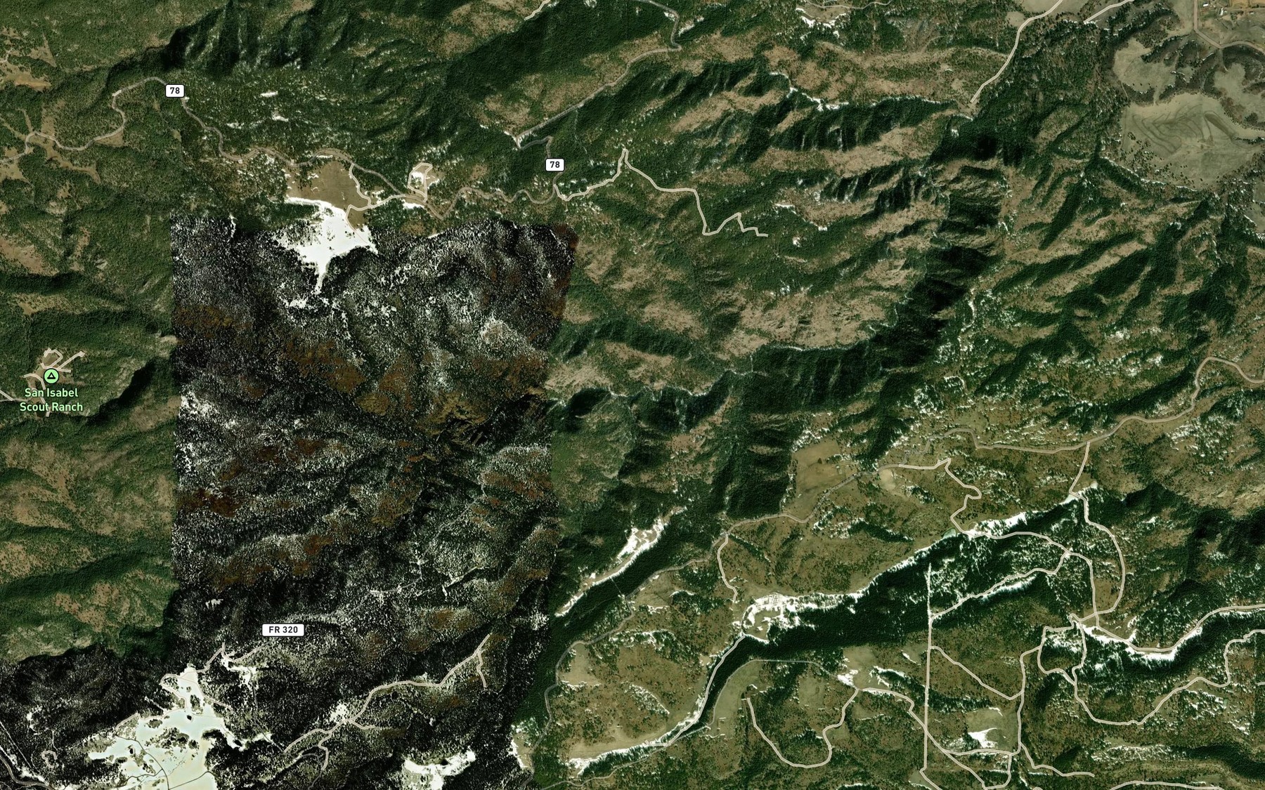 Satellite map of the Little Saint Charles Creek