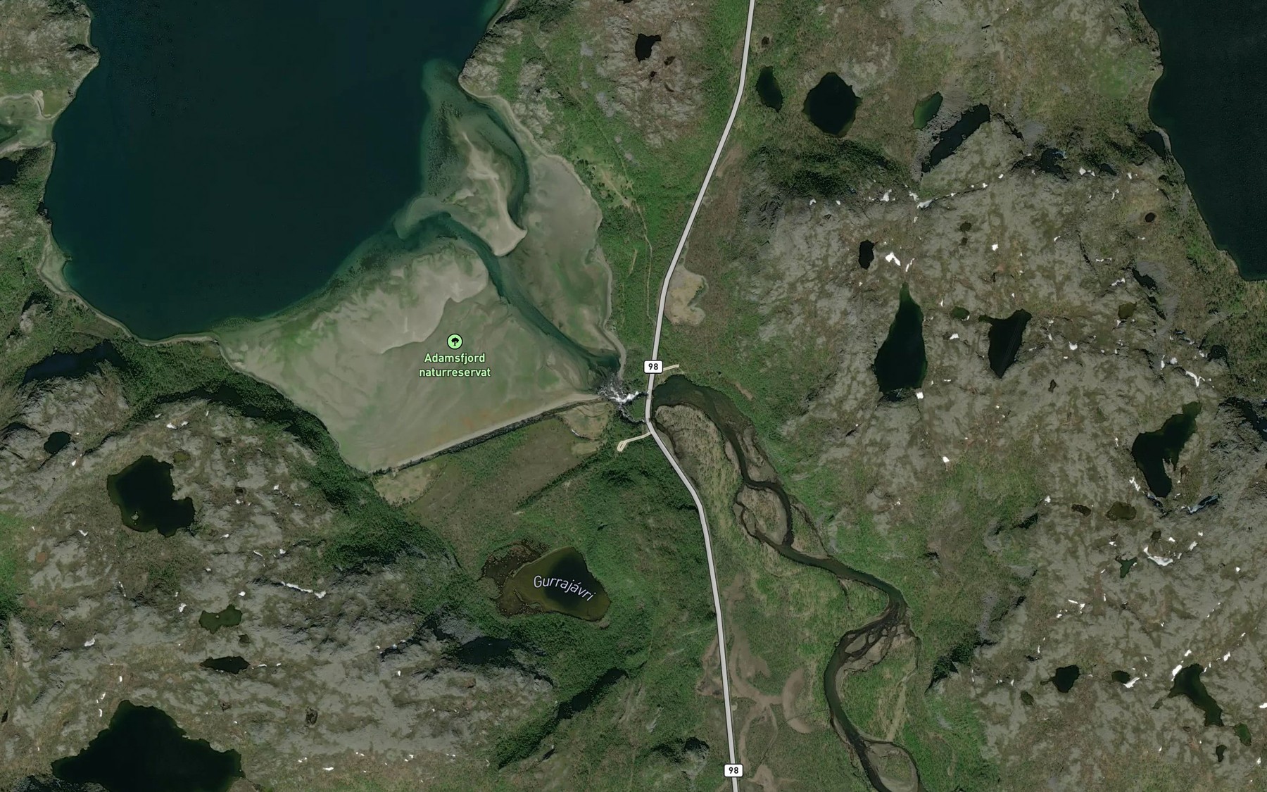 Satellite map of the Adamsfjordfossen
