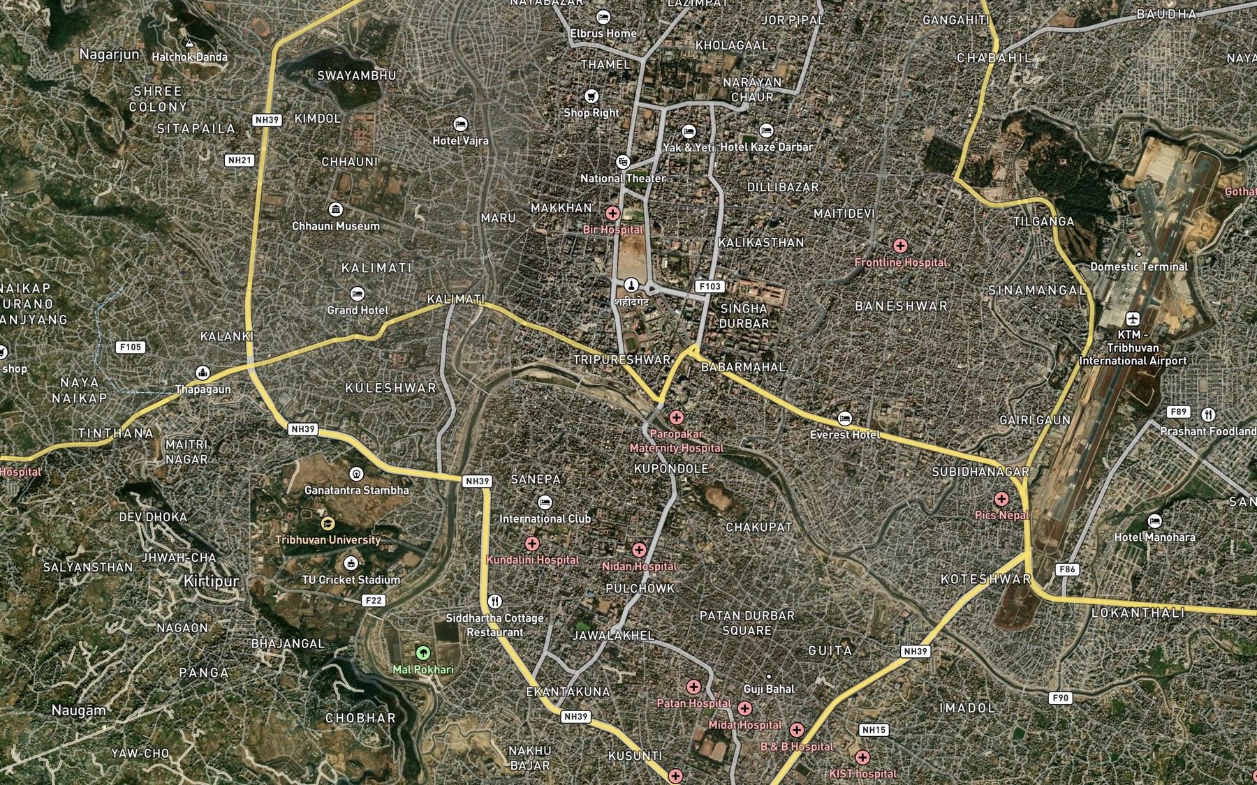 Satellite map of the Tukucha Khola