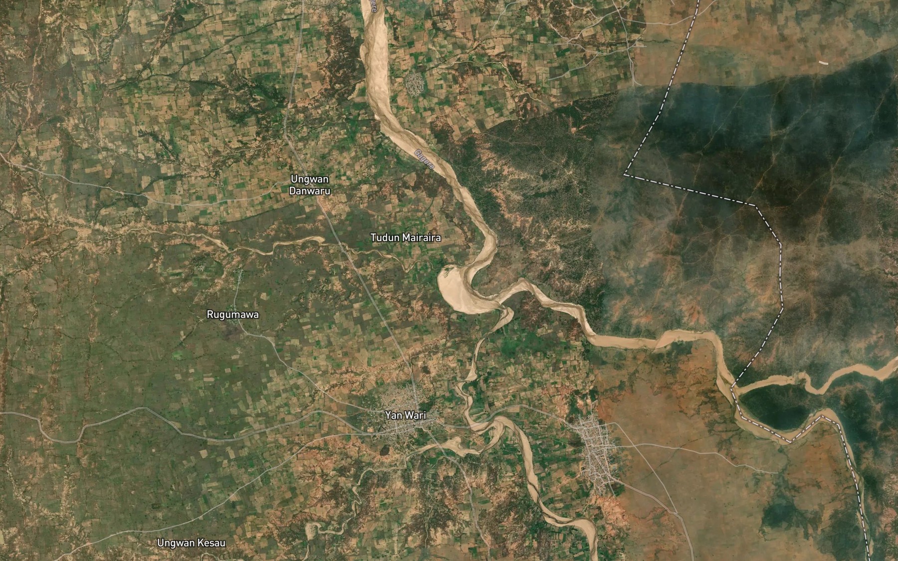 Satellite map of the River Rugumawa
