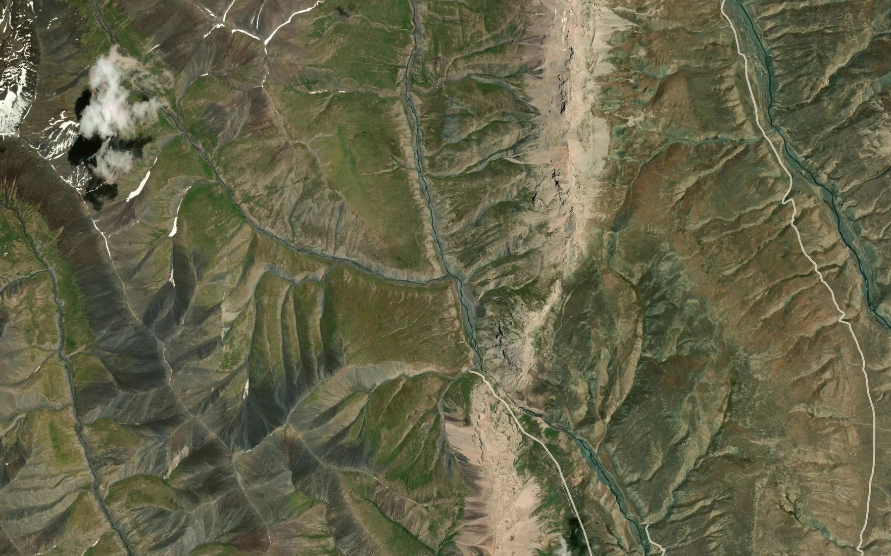 Satellite map of the Kashka-Suu