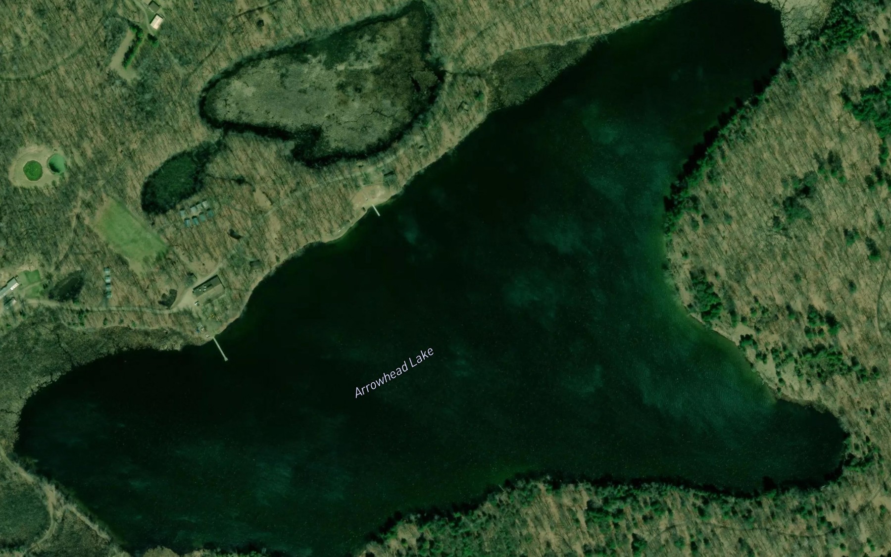 Satellite map of the Arrowhead Lake