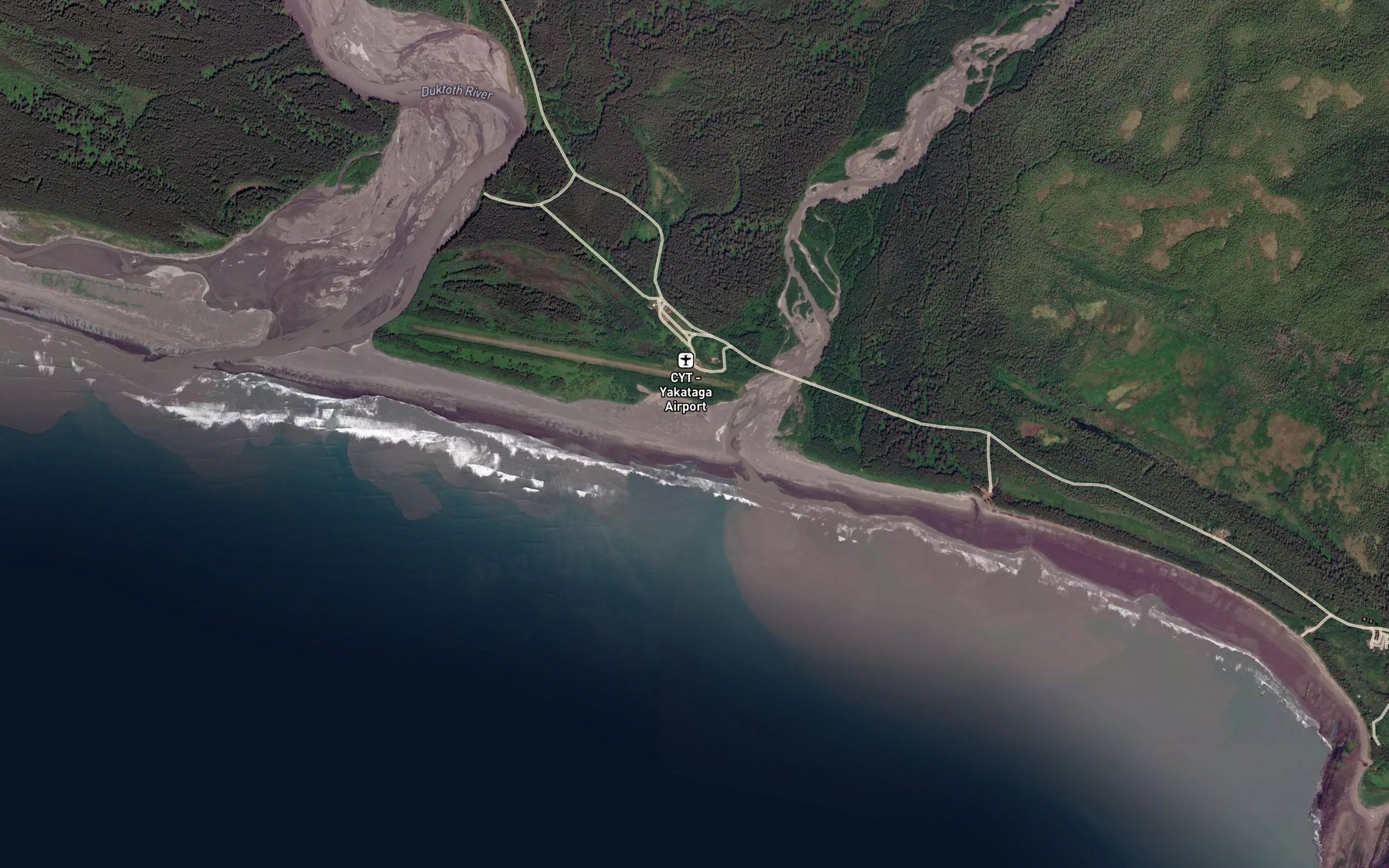 Satellite map of the South Channel Yakataga River