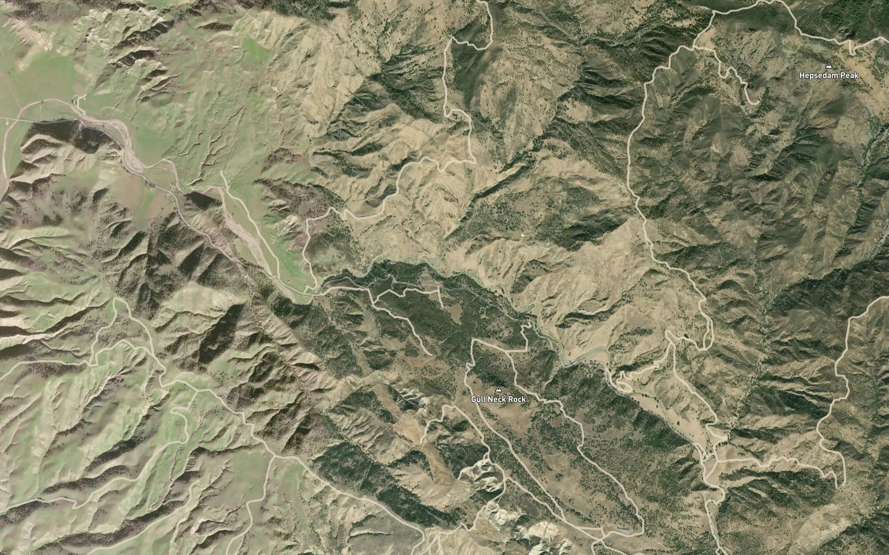 Satellite map of the Hepsedam Creek