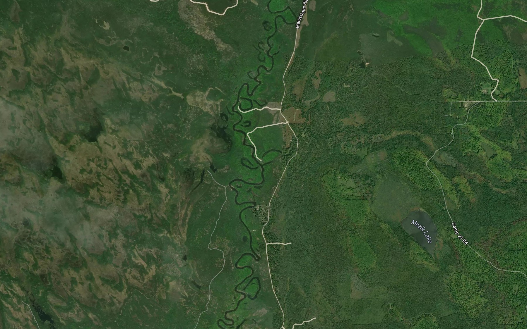 Satellite map of the Mezik Creek