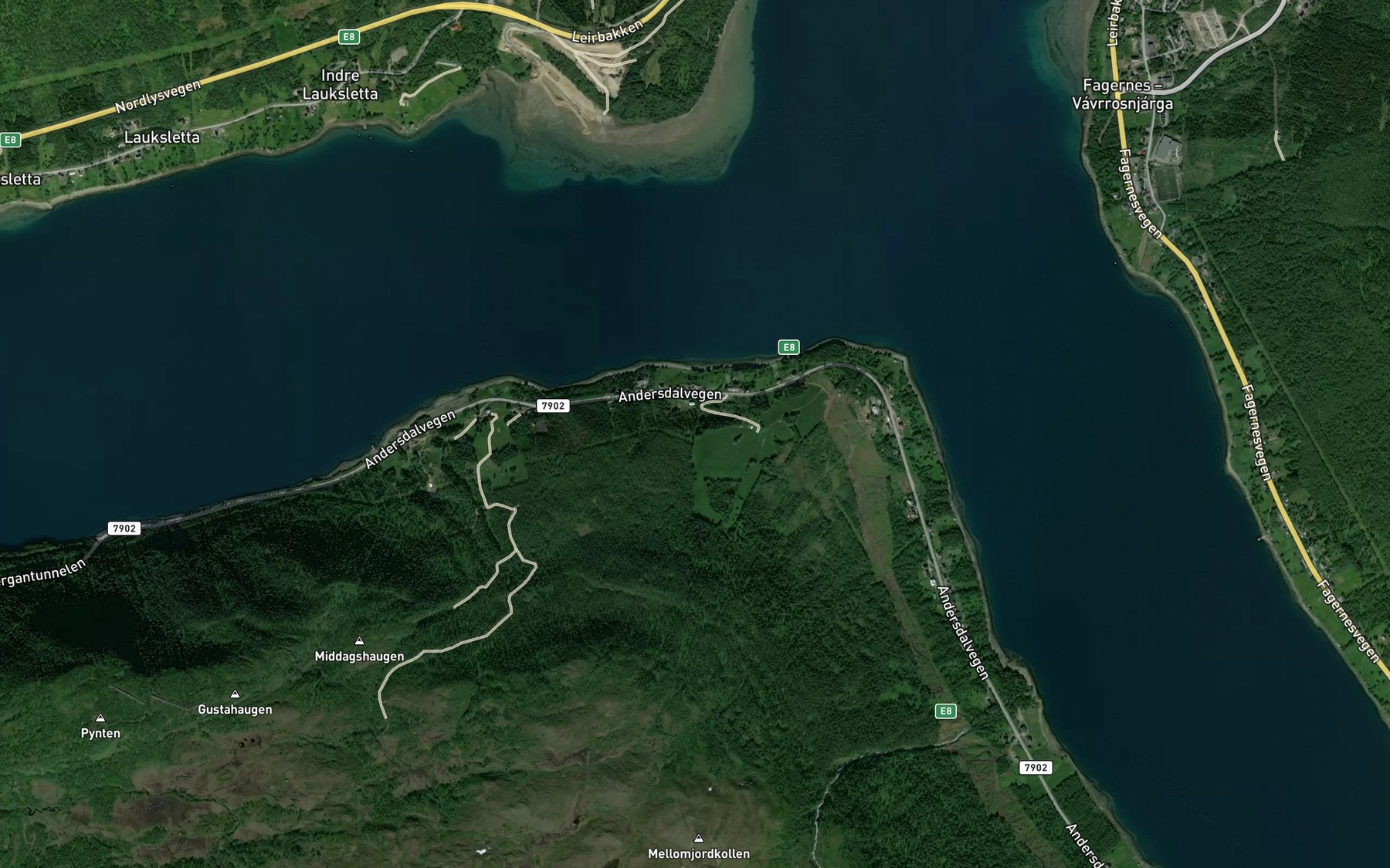 Satellite map of the Gammelheimelva