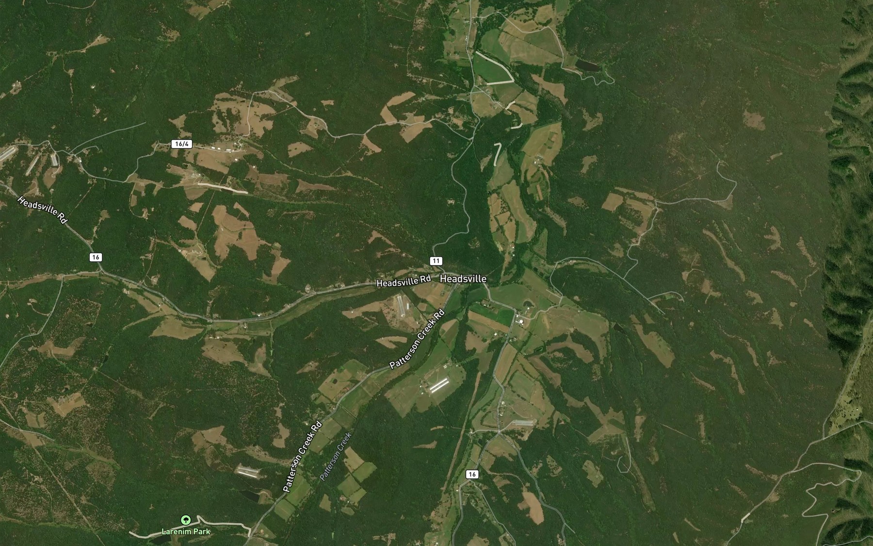 Satellite map of the Mikes Run