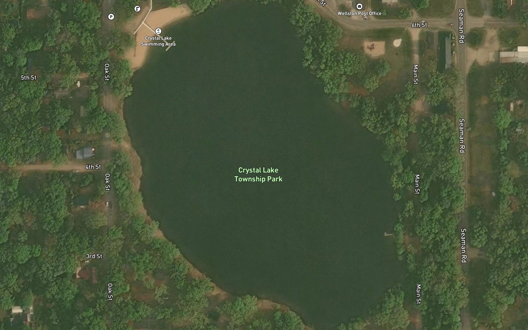 Satellite map of the Crystal Lake