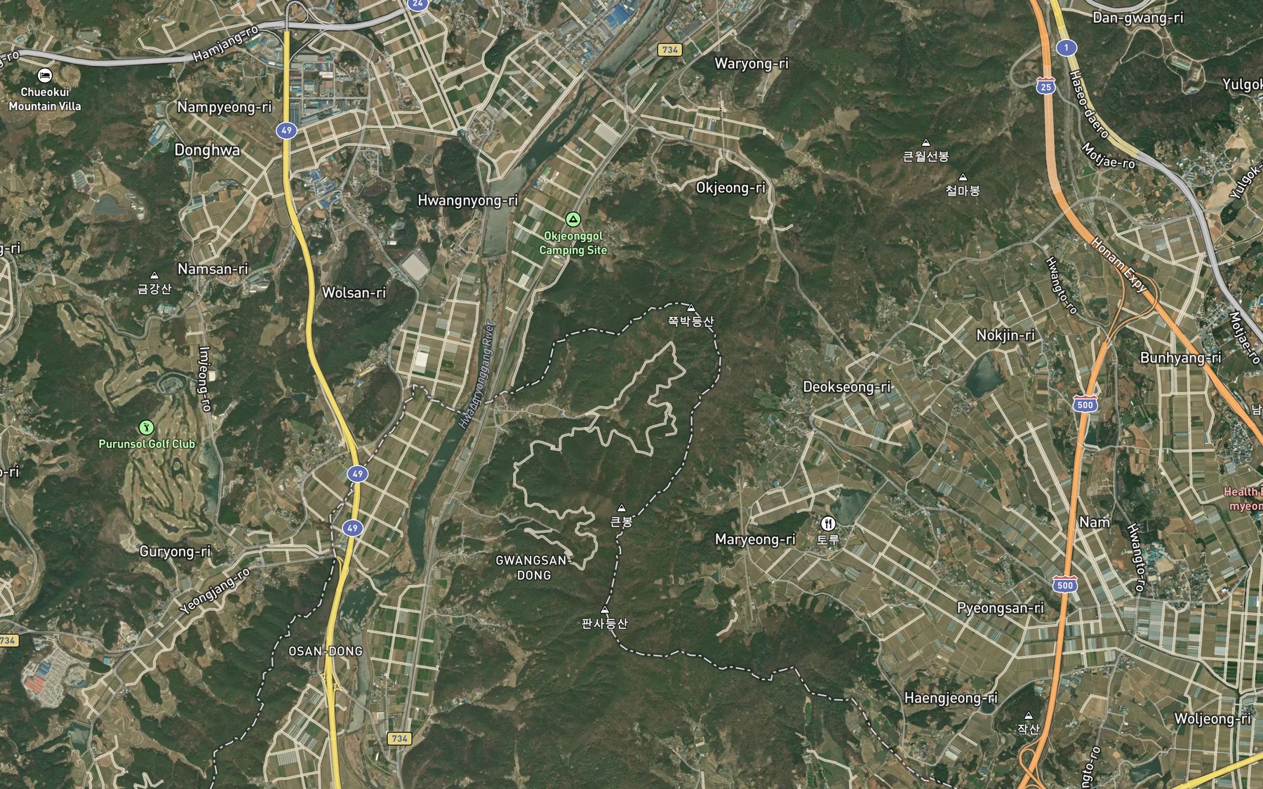 Satellite map of the Gwangsanje