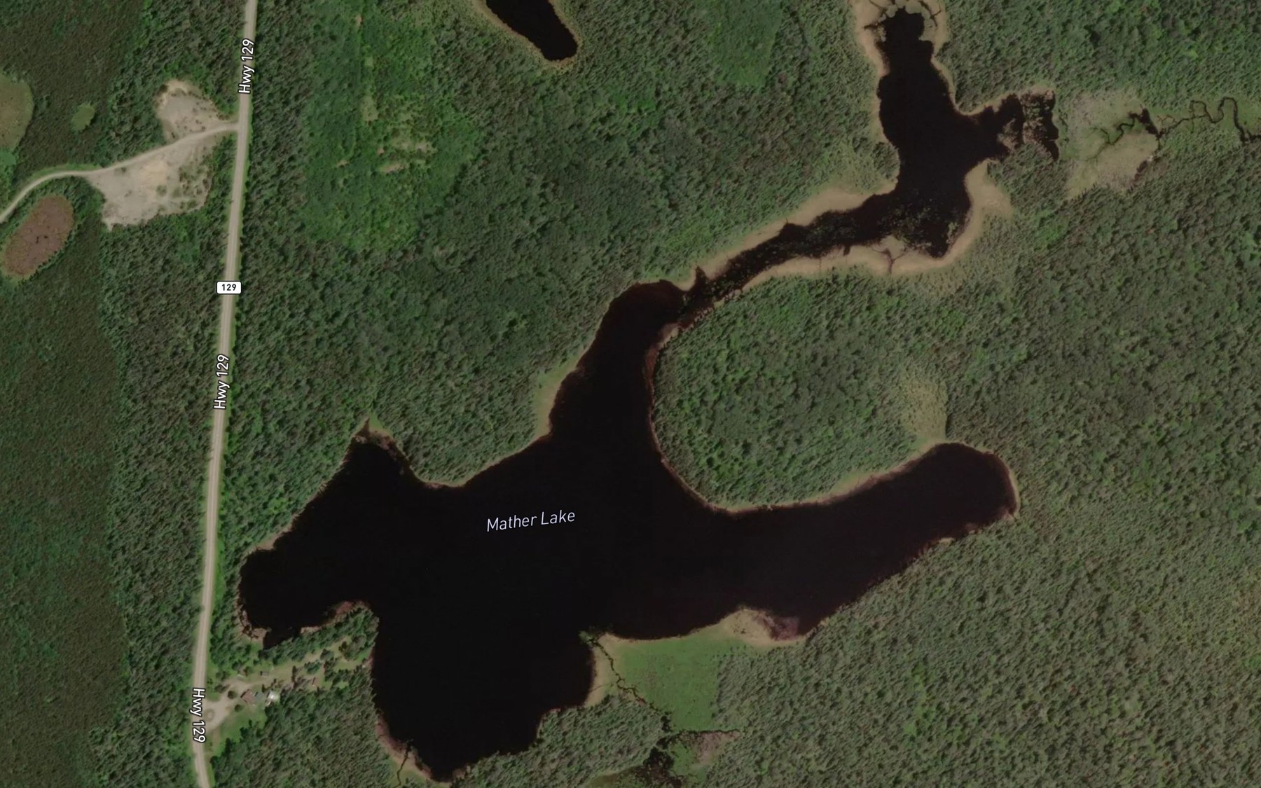 Satellite map of the Mather Lake