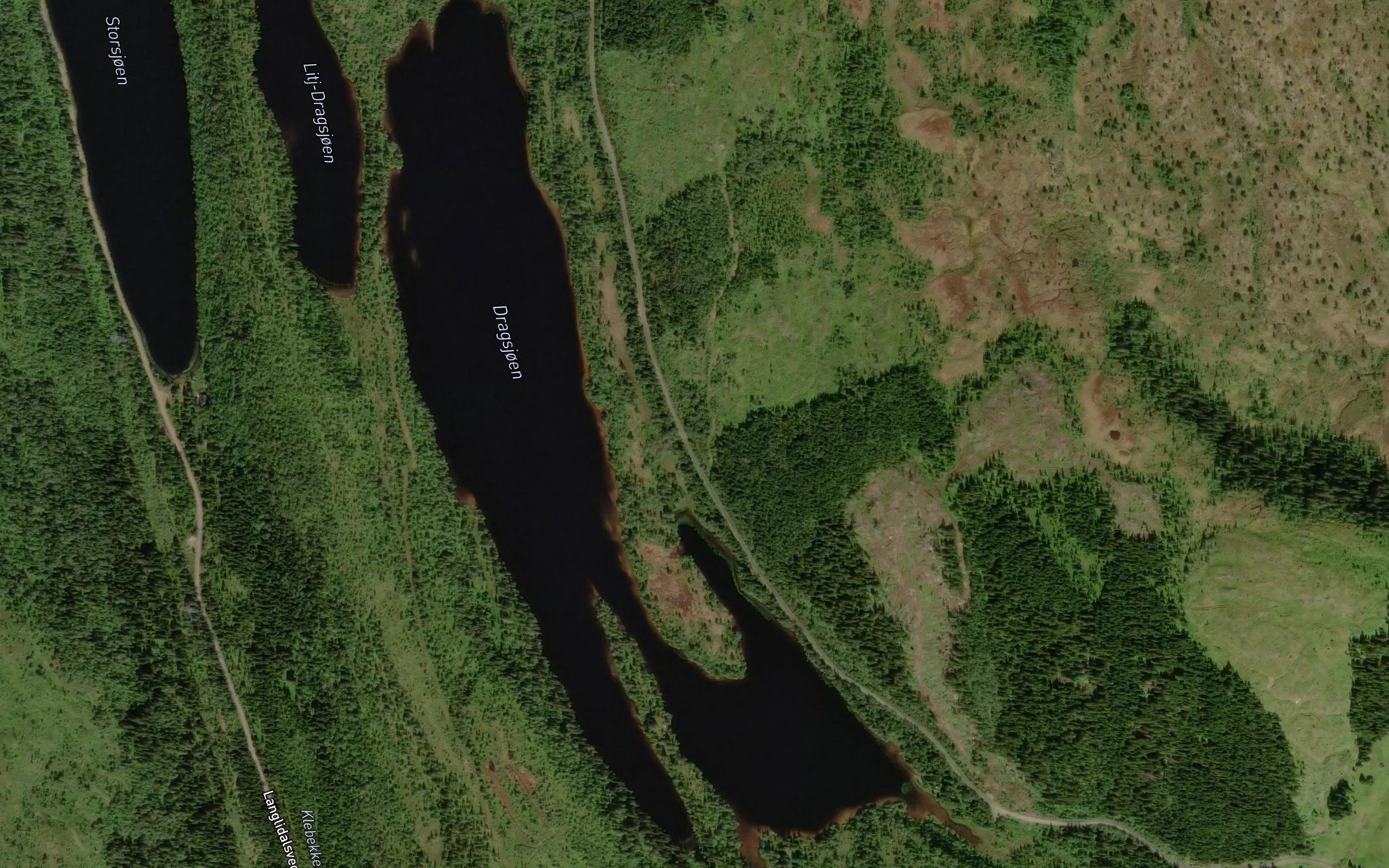 Satellite map of the Dragstsjoen