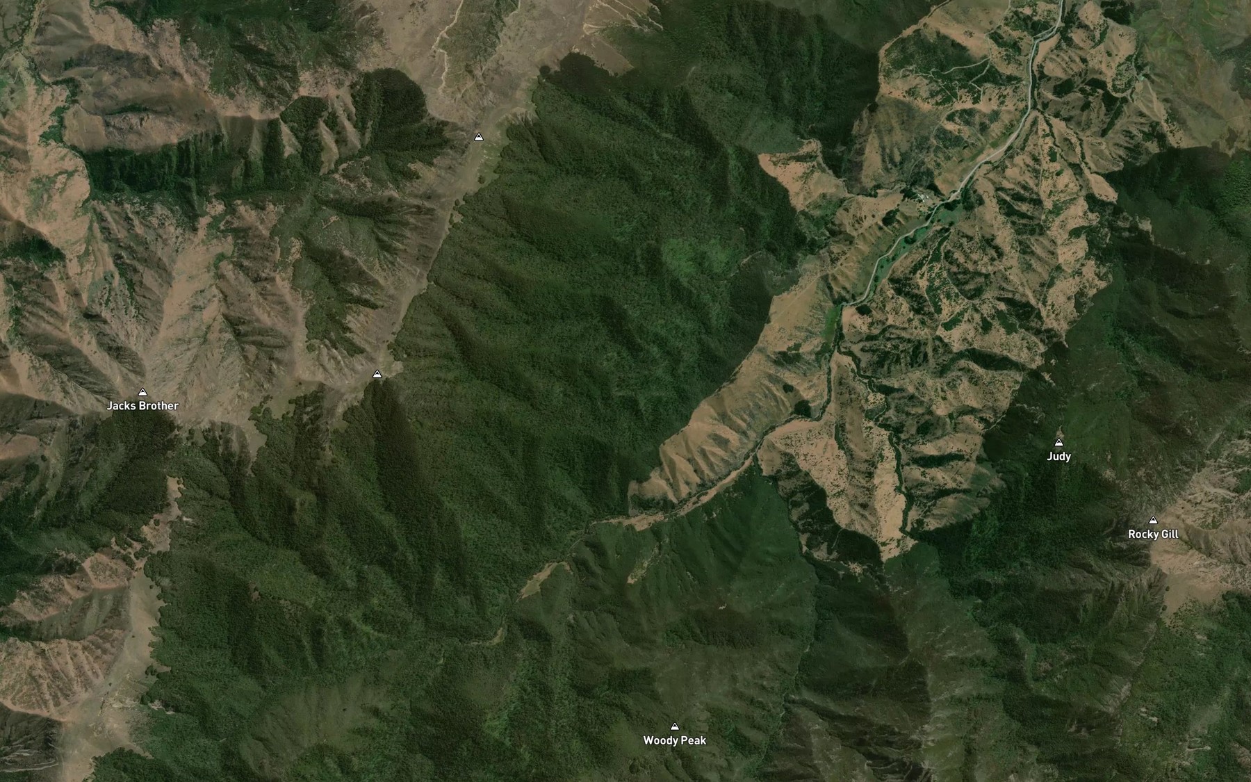 Satellite map of the Five Mile Stream